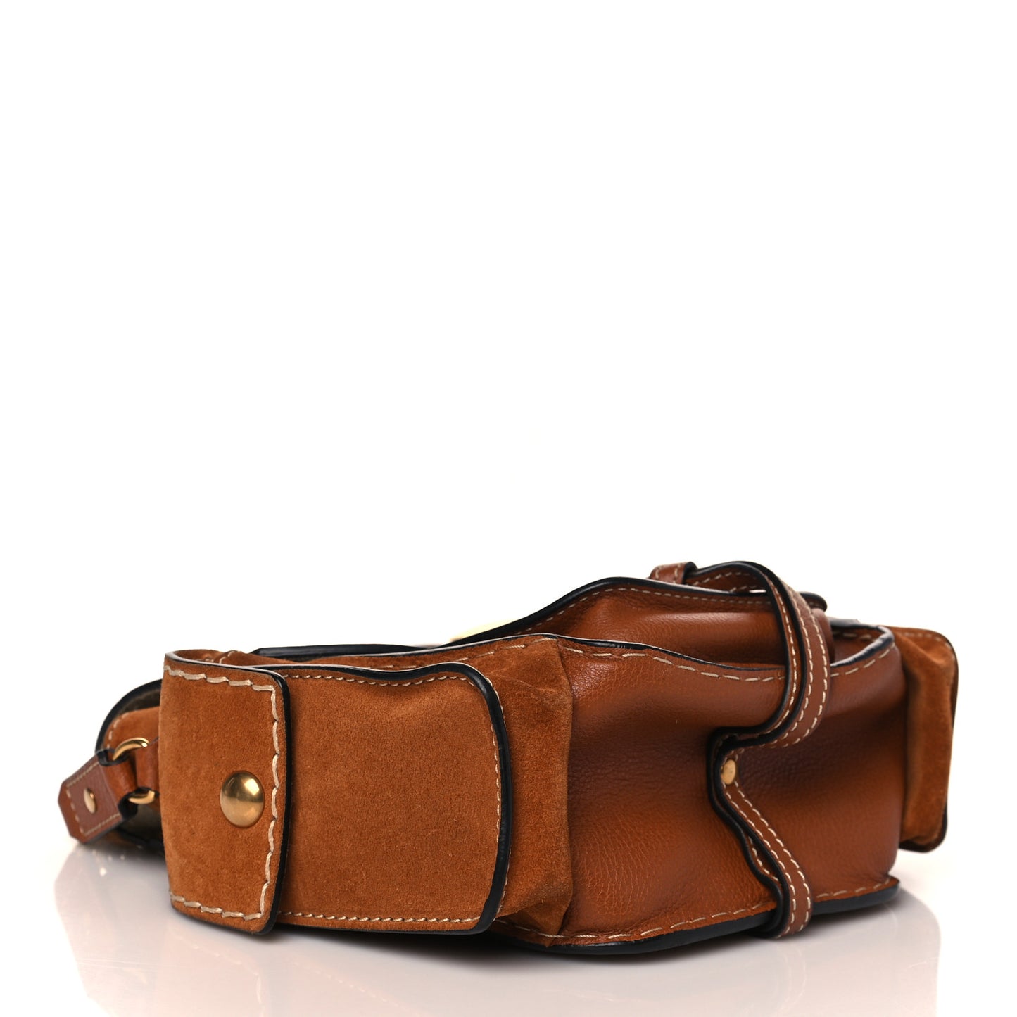 Calfskin Suede Small Jodie Camera Bag Caramel