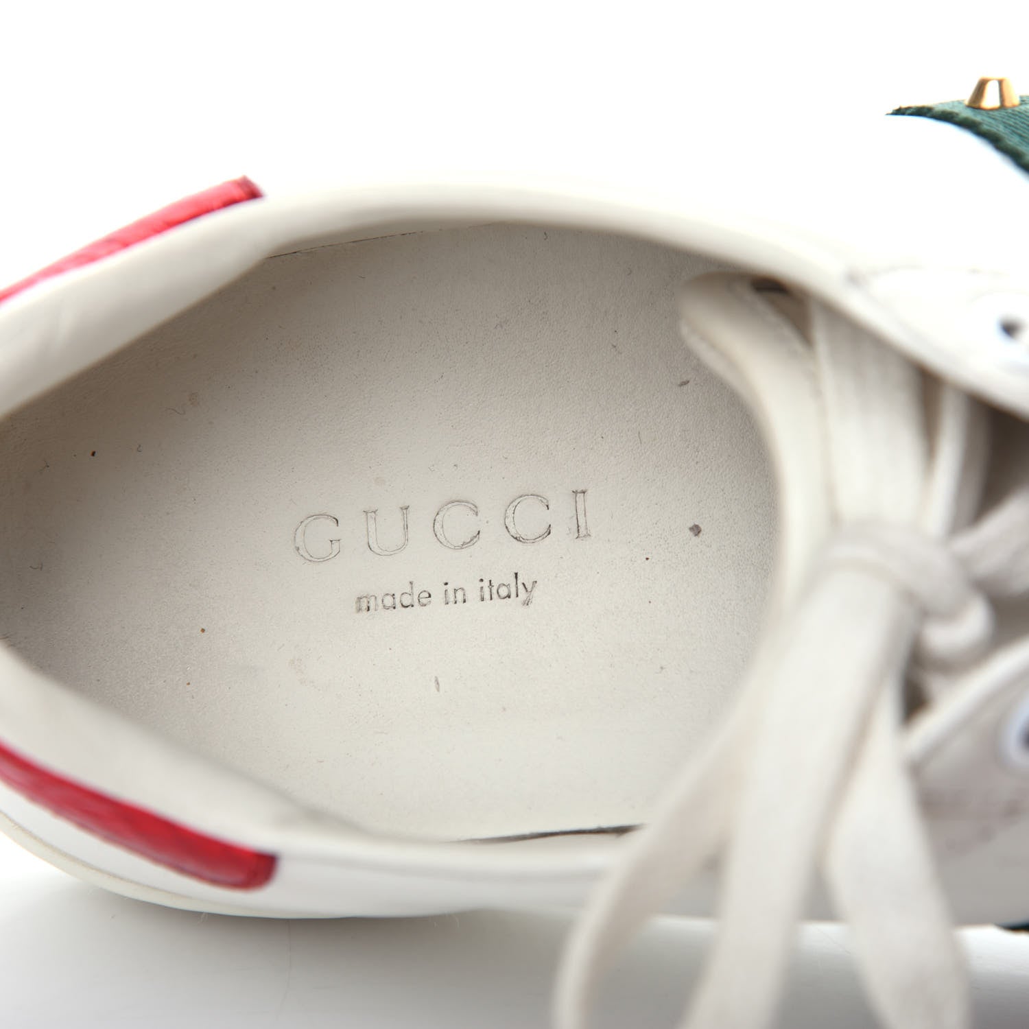 Gucci Calfskin Web Pearl Studded Womens Ace Sneakers 36 White 8 of 10
