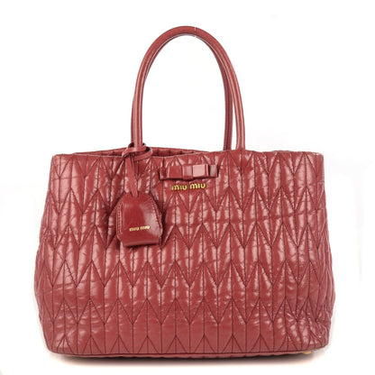 Miu Miu Vitello Shine Matelasse Trapu Tote Bruyere 1 of 9
