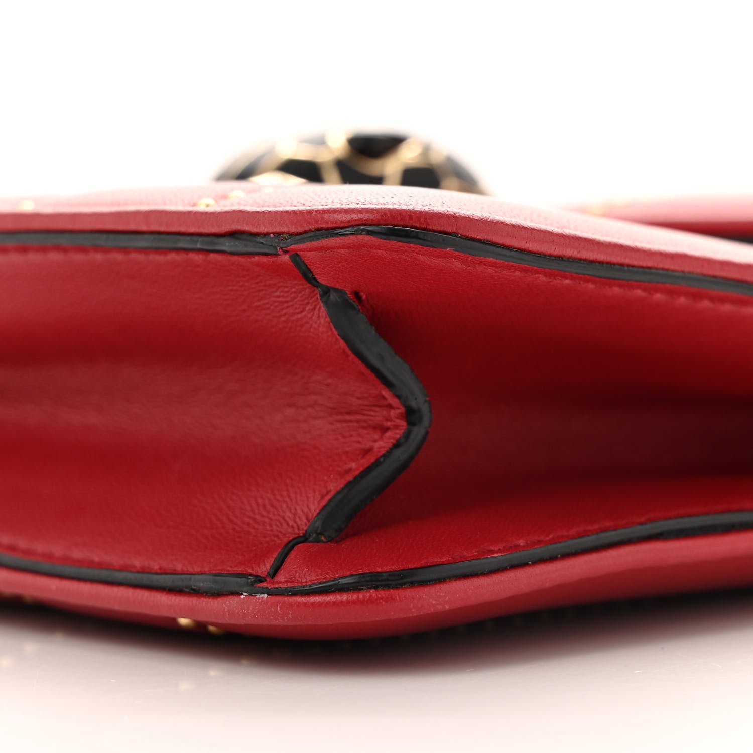 Bulgari Calfskin Star Studded Serpenti Forever Crossbody Bag Red 11 of 14