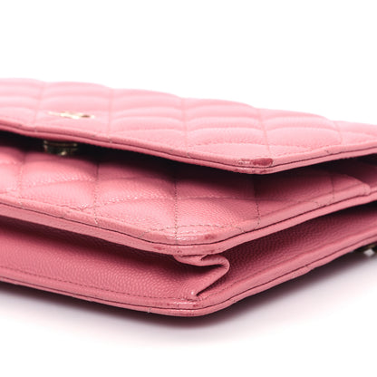 Chanel Caviar Quilted Wallet On Chain WOC Dark Pink 11 of 12