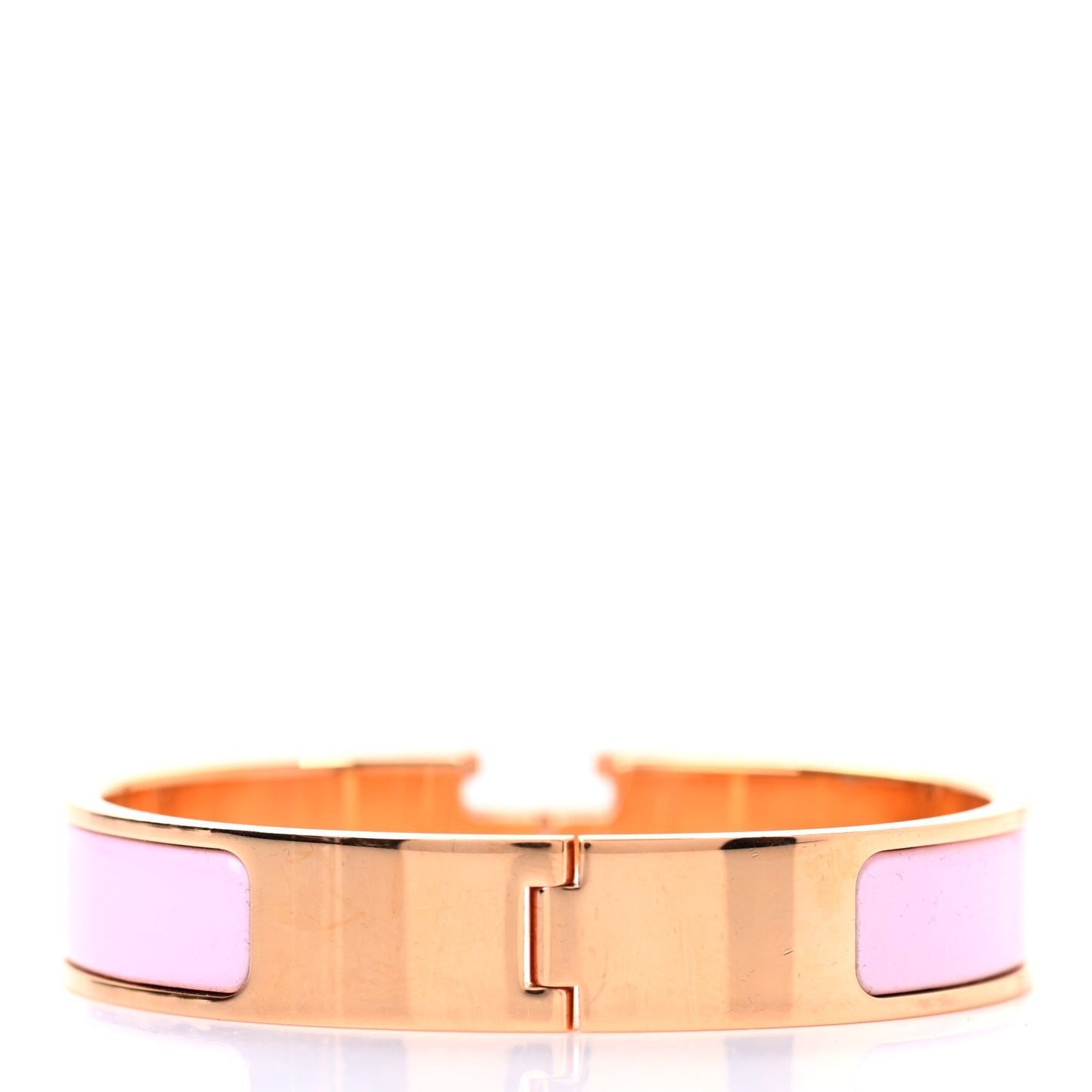 Enamel Narrow Clic Clac H Bracelet PM Rose Dragee