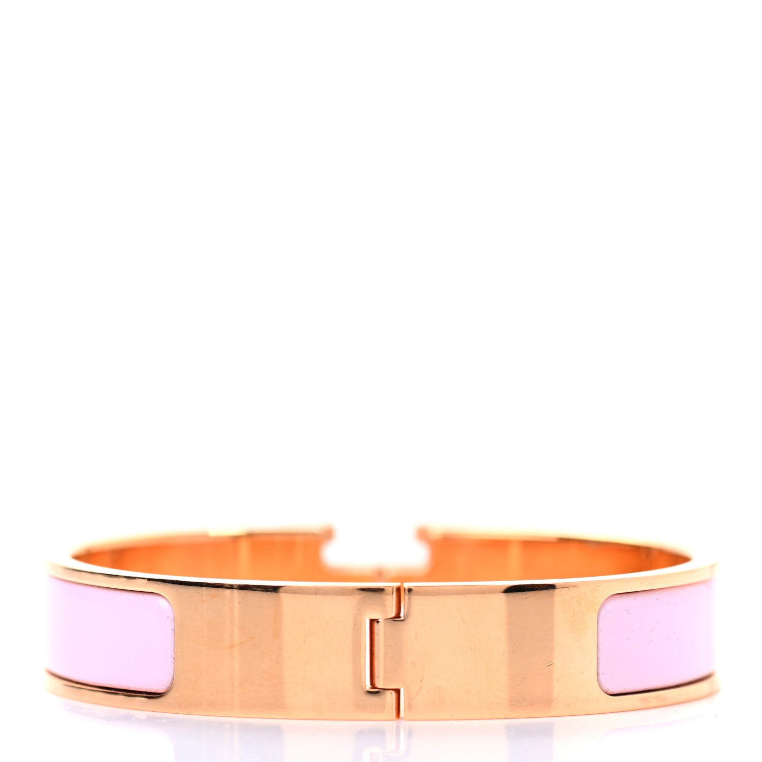 Hermes Enamel Narrow Clic Clac H Bracelet PM Rose Dragee 3 of 4