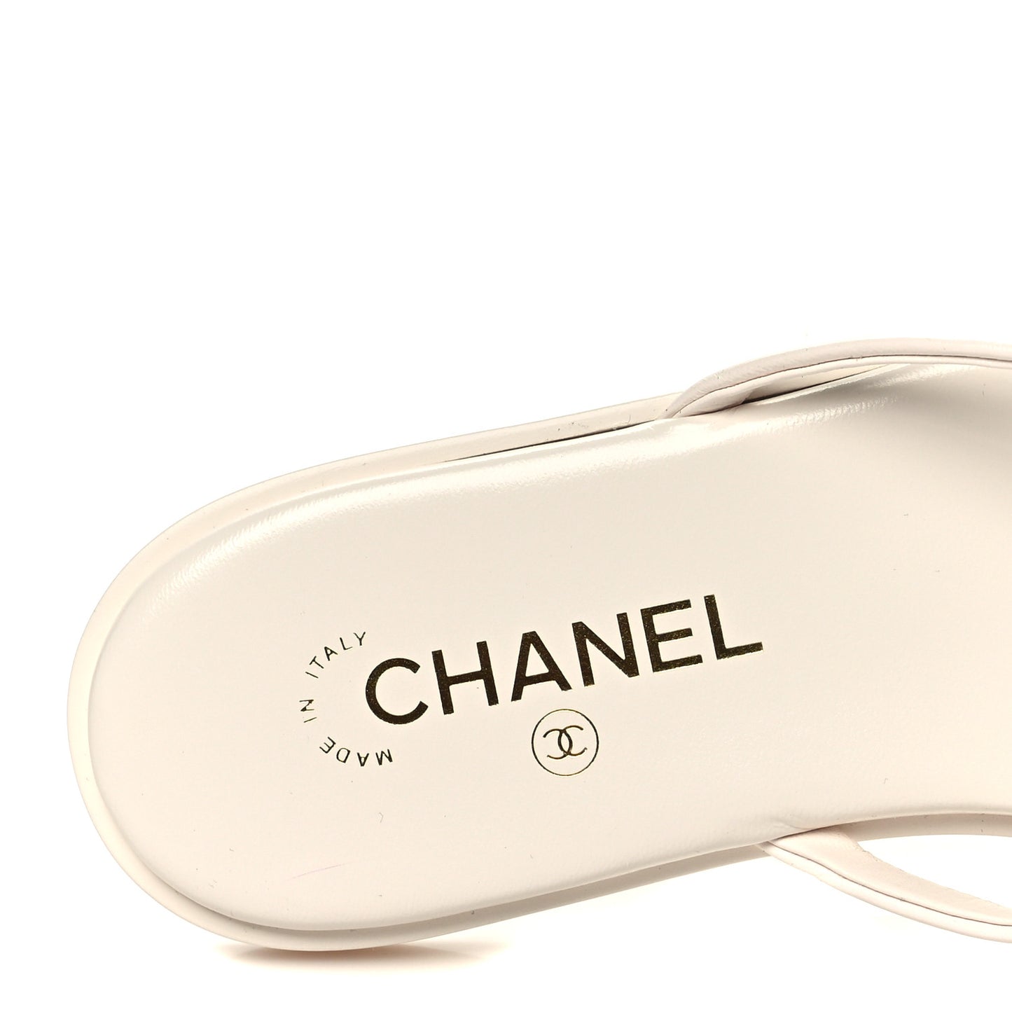 Goatskin CC Times Square Thong Sandals 42 White