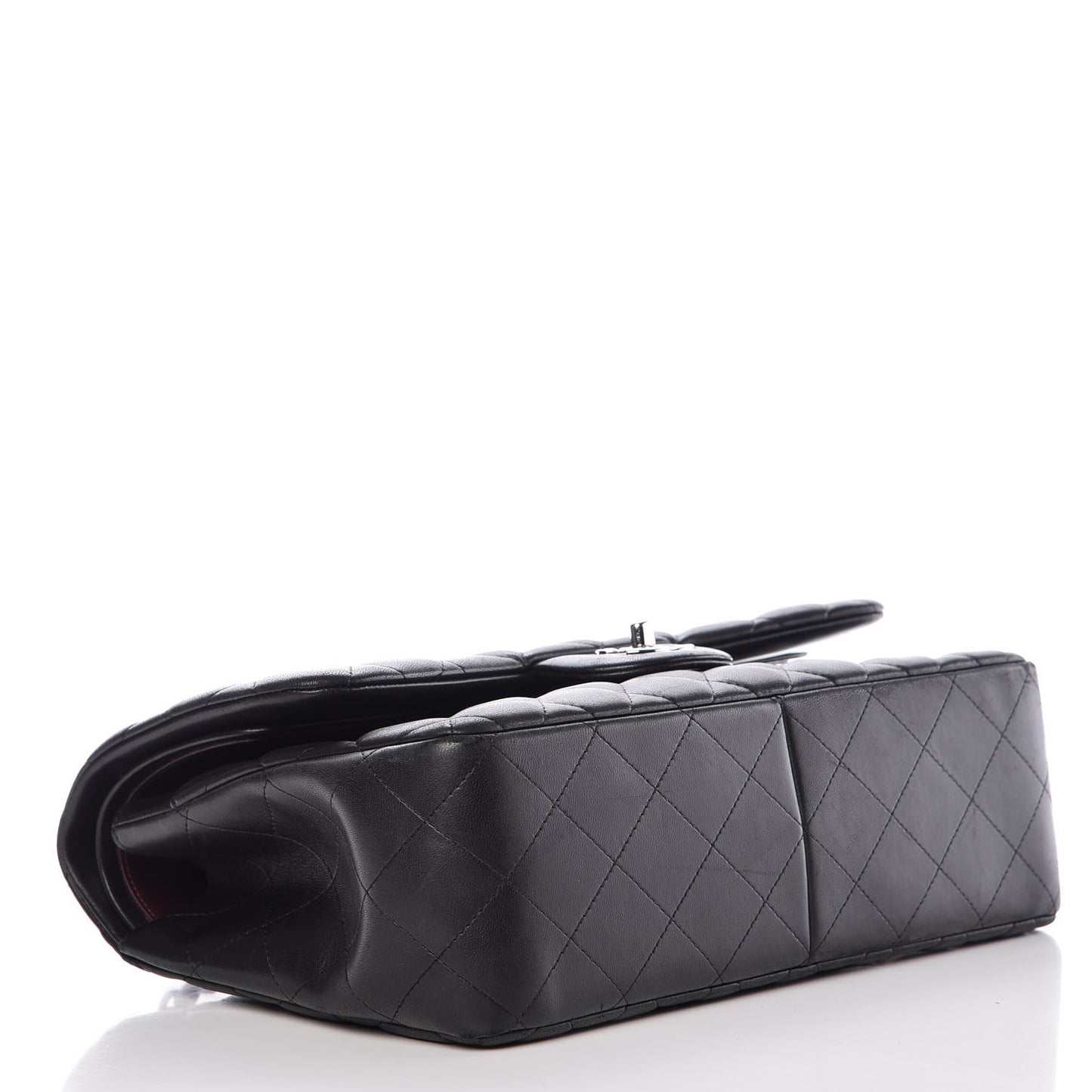 Lambskin Quilted Jumbo Double Flap Black