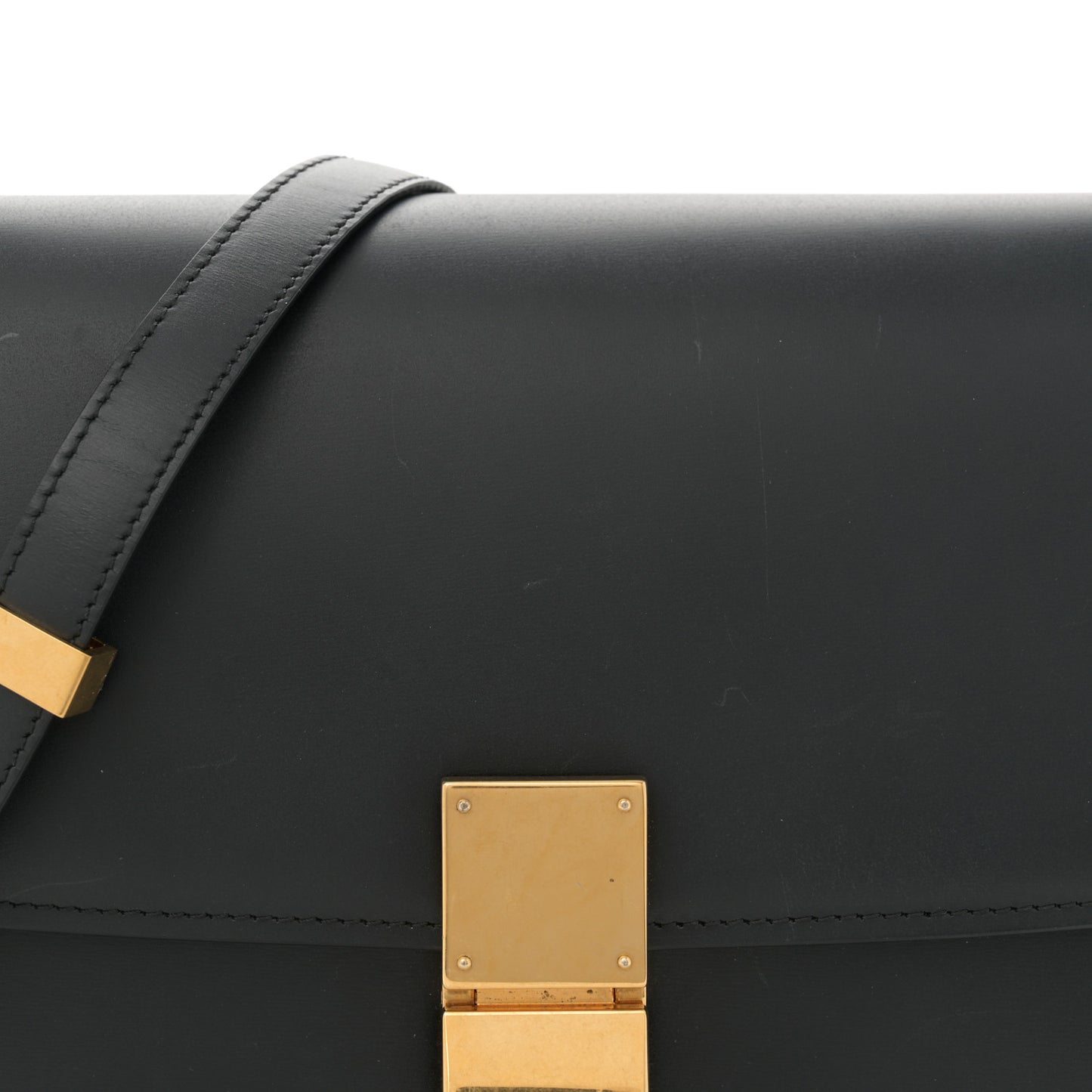 Liege Calfskin Medium Classic Box Flap Bag Black