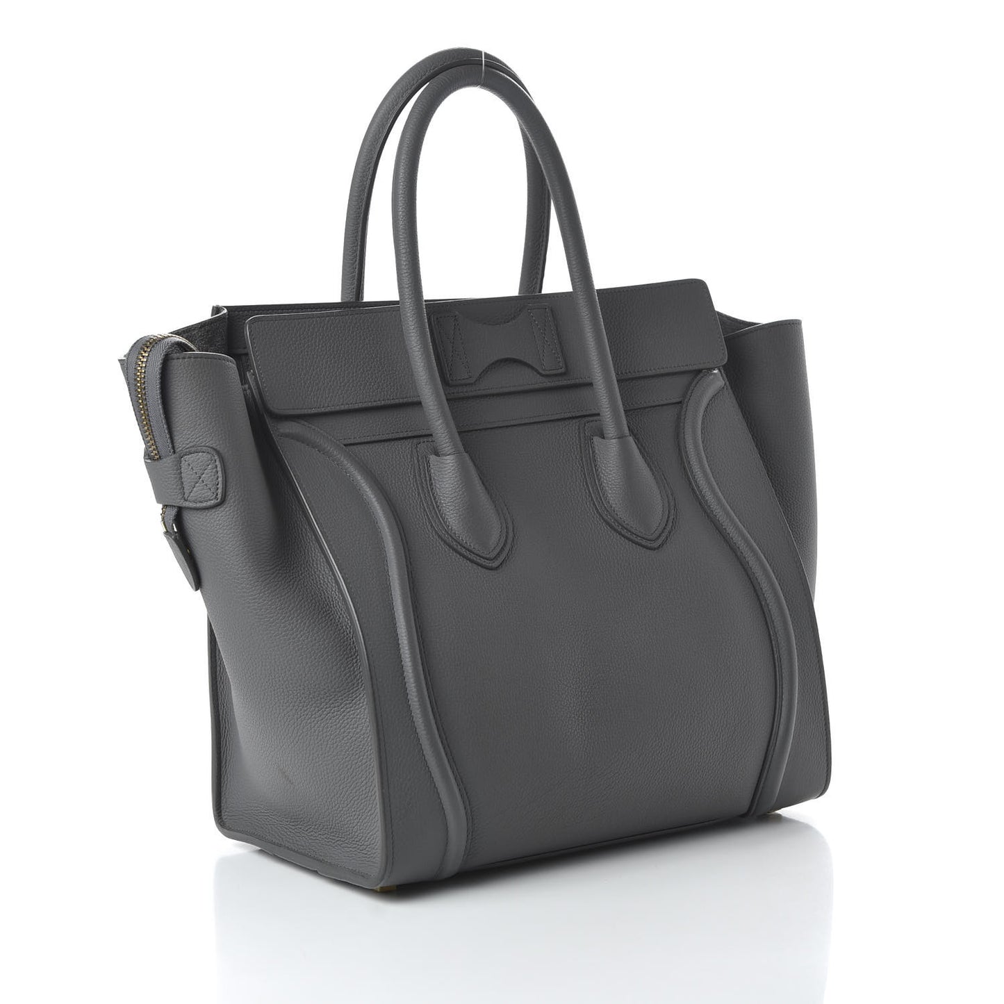 Drummed Calfskin Mini Luggage Kohl