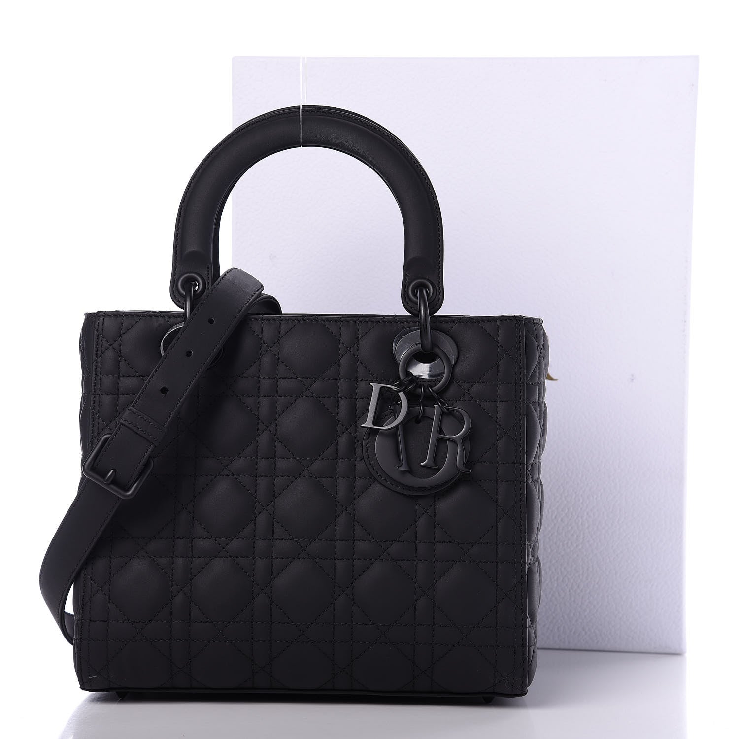 Christian Dior Ultra Matte Calfskin Cannage Medium Lady Dior Black 11 of 11