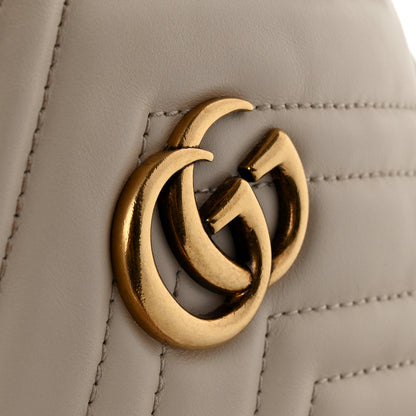 Gucci Calfskin Matelasse Mini GG Marmont 2.0 Bucket Bag White 11 of 13