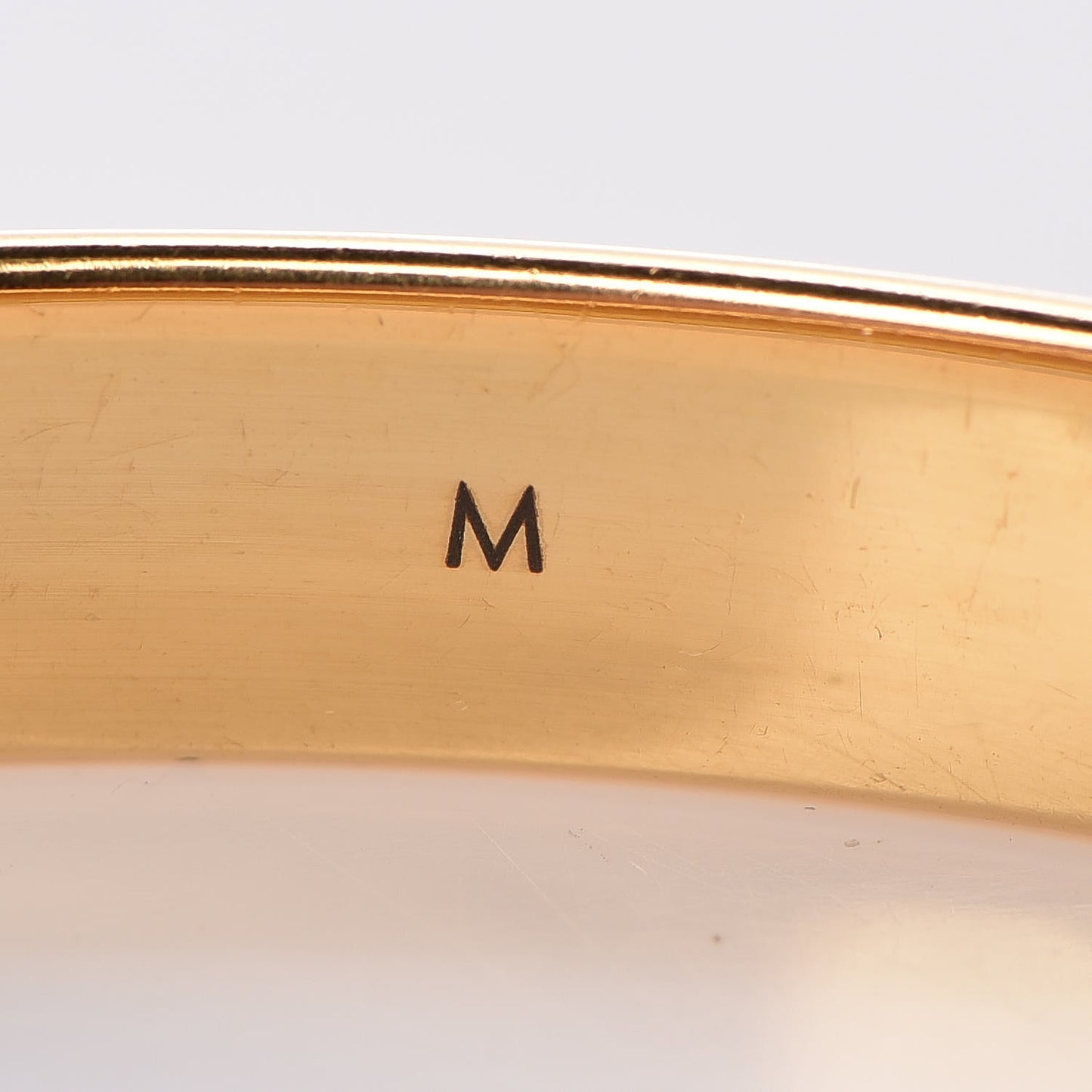 Brass Monogram Nanogram Cuff M Gold