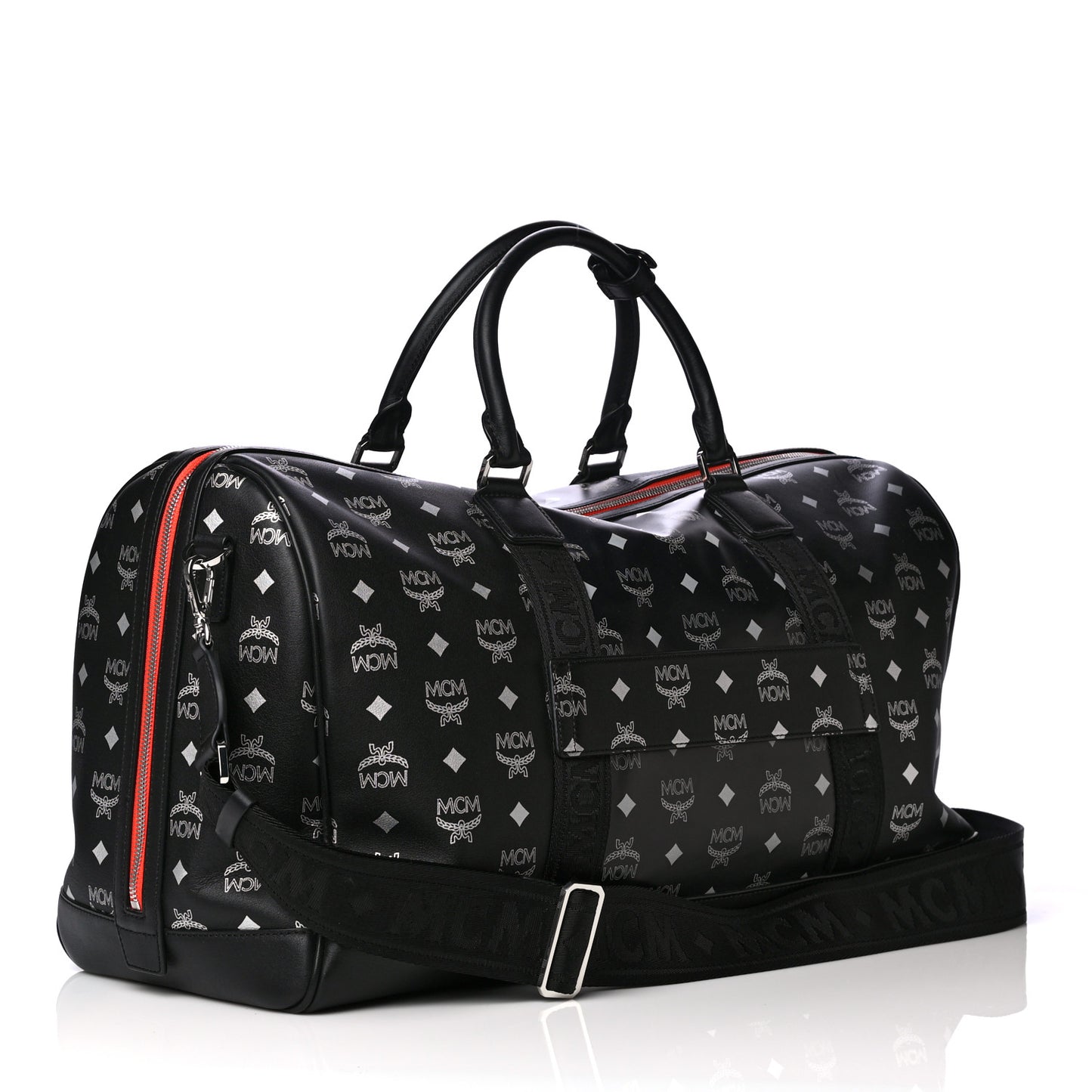 Visetos Reflective Nylon Traveler Weekender Bag Black