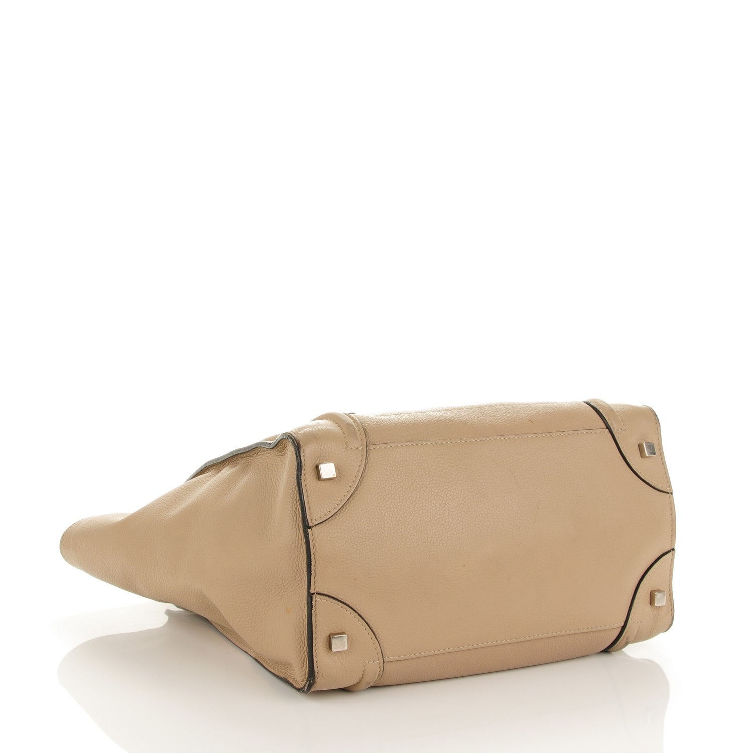 Celine Drummed Calfskin Mini Luggage Dune 4 of 14