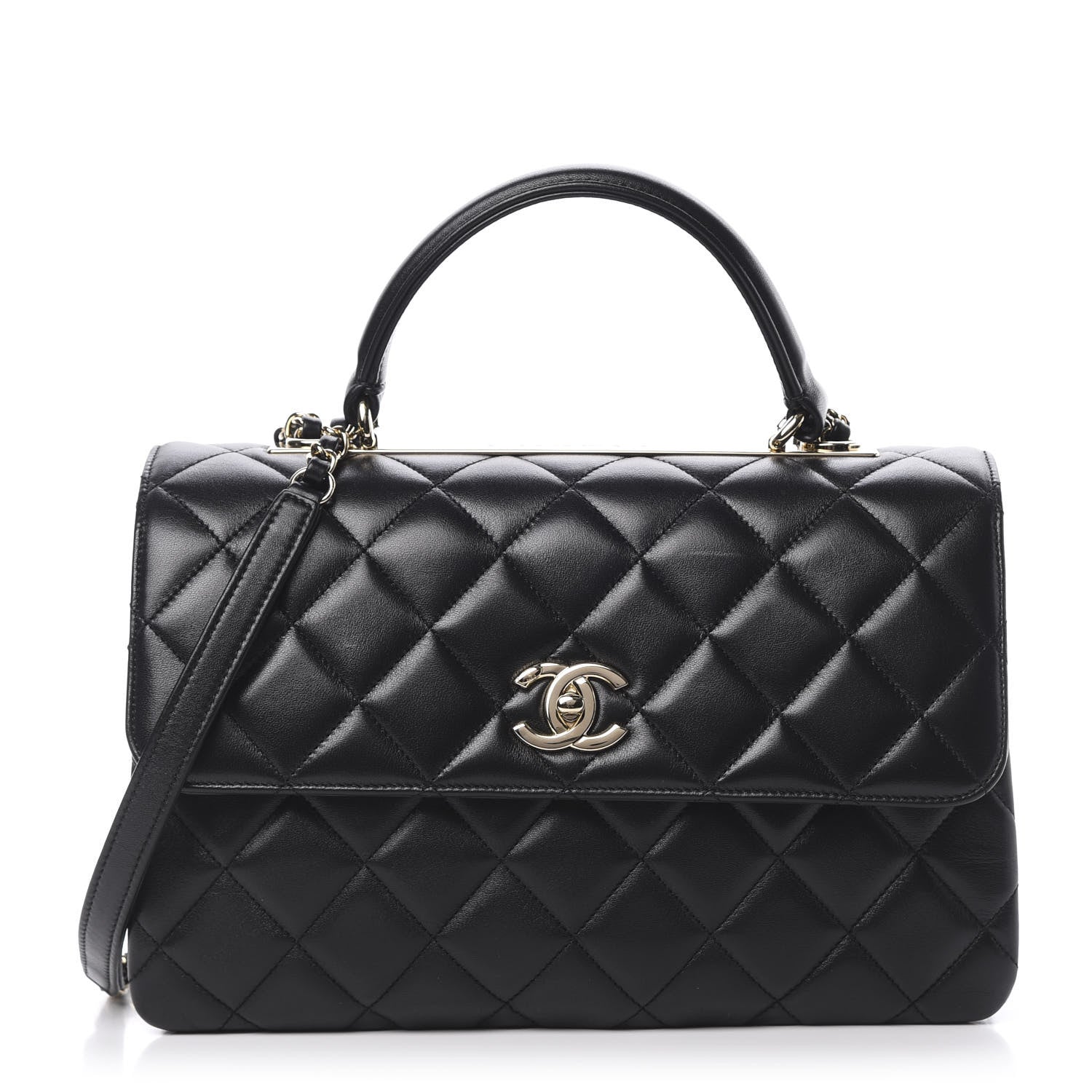 Chanel Lambskin Quilted Medium Trendy CC Flap Dual Handle Bag Black 1 of 14