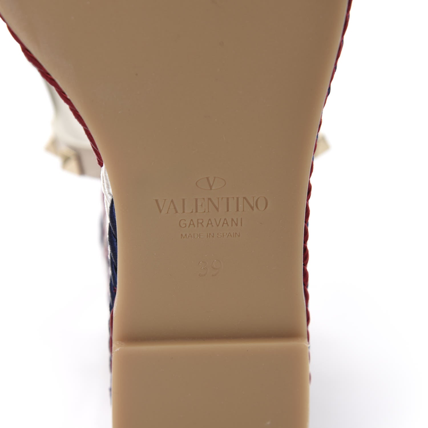 Valentino Garavani Patent Calfskin Rockstud Torchon Espadrille 25/115mm Wedge Sandals 39 Light Ivory 8 of 10