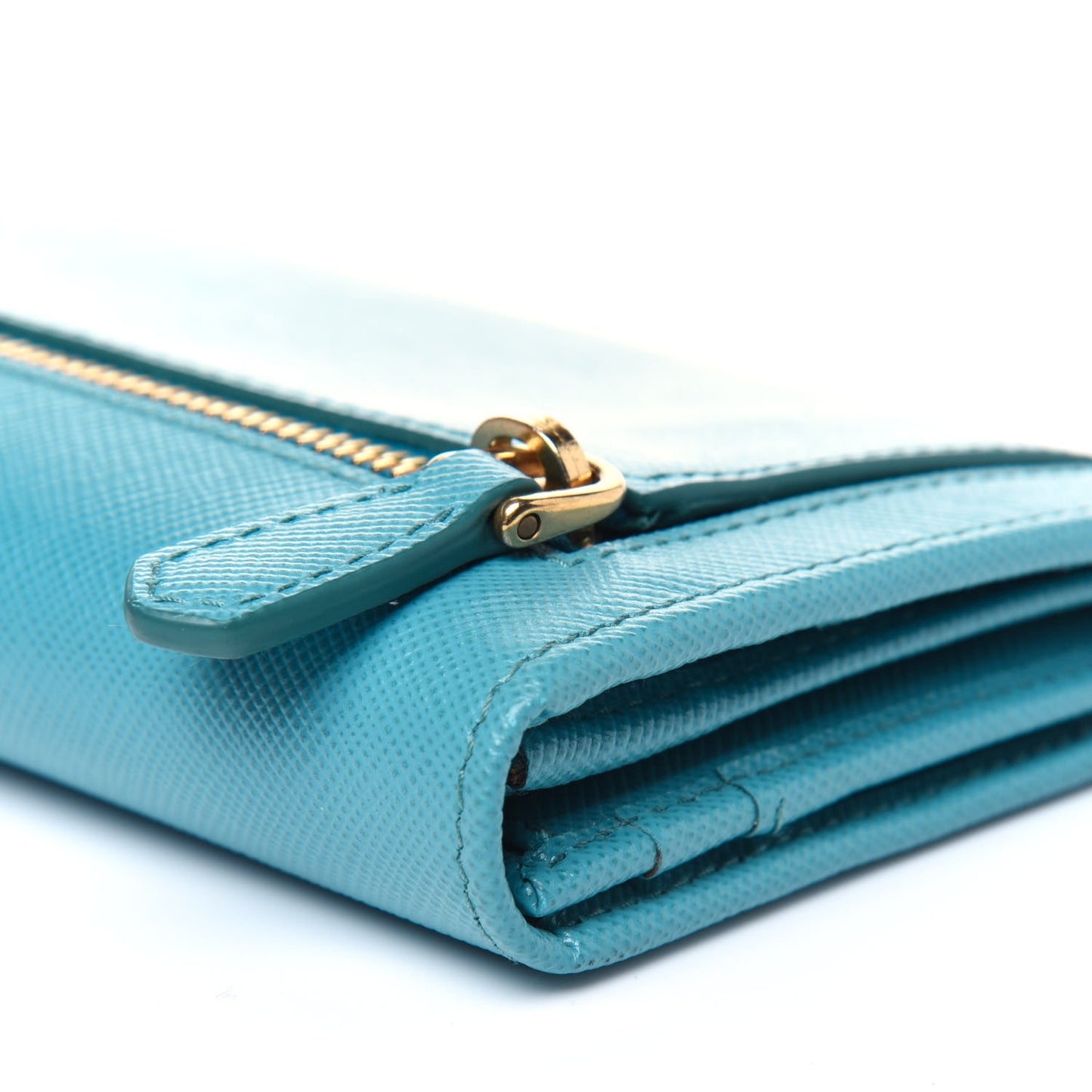 Saffiano Metal Continental Flap Wallet Turchese