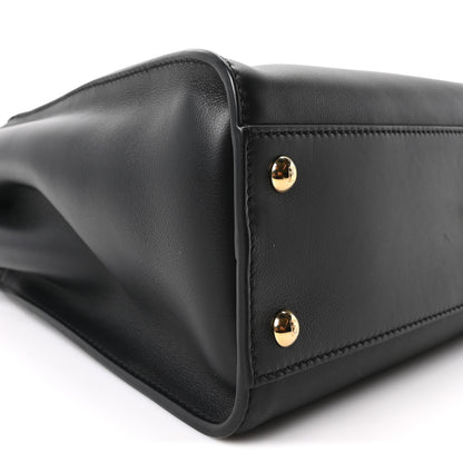 Fendi Calfskin Velvet Fun Fair Medium Peekaboo Iconic Satchel Black Tobacco Multicolor 8 of 9