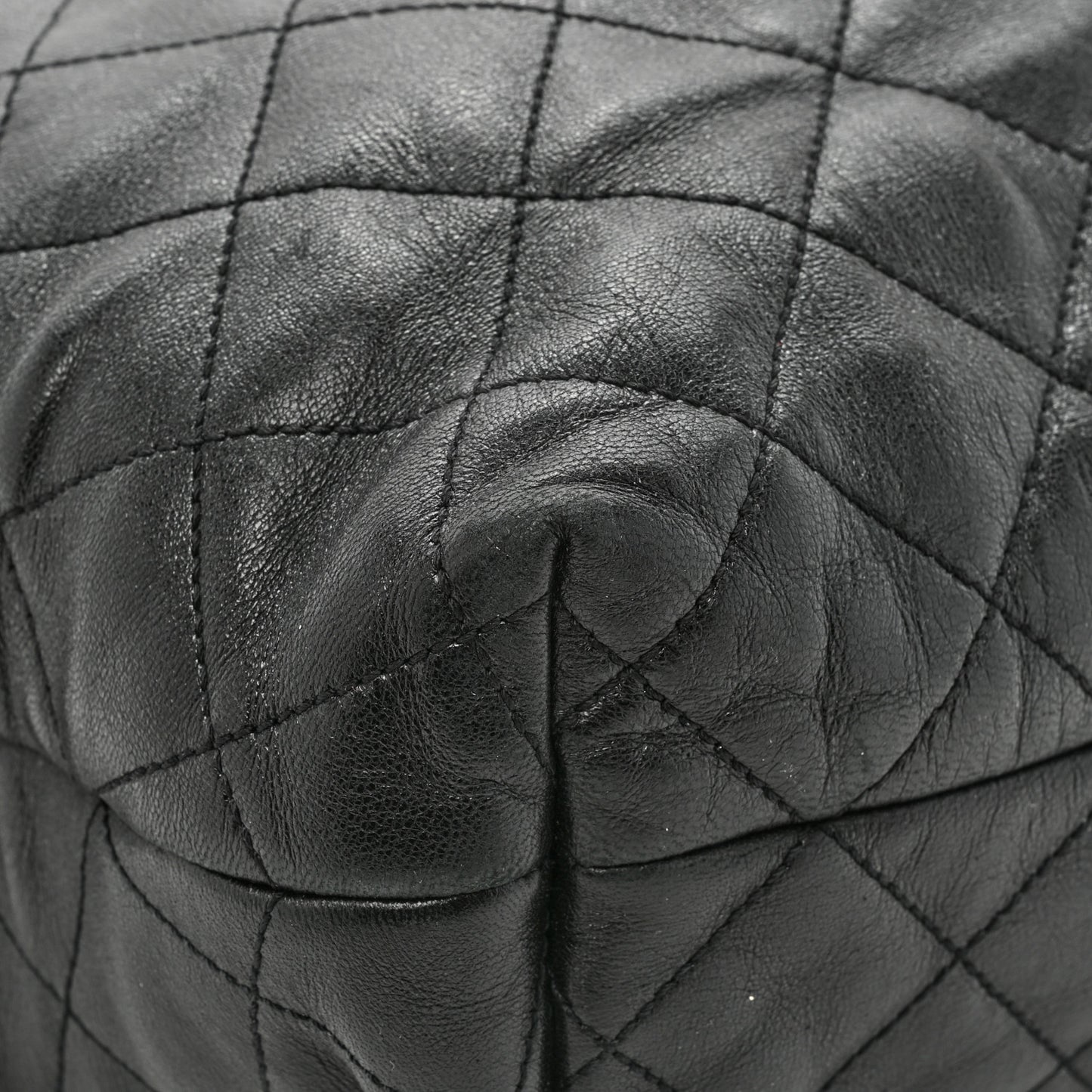 Lambskin Quilted Maxi Icare Shopping Tote Black