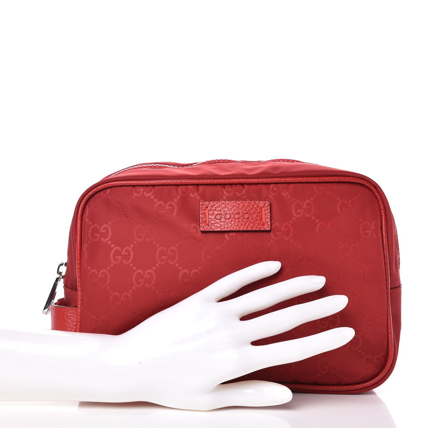 Gucci Nylon Monogram Dolmias Pouch Vibrant Red 2 of 11
