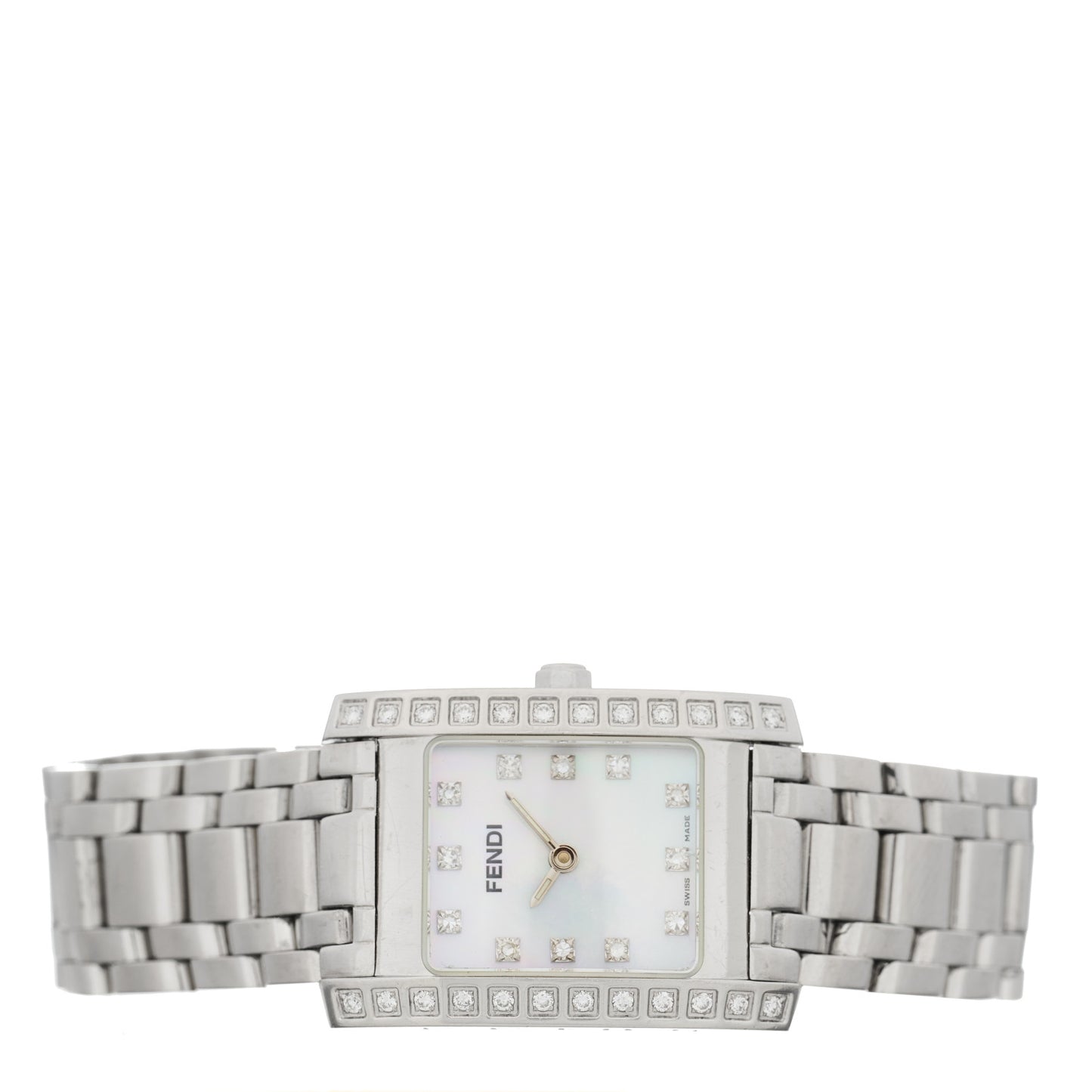 Stainless Steel Diamond Bezel Mother of Pearl 22mm Quartz Watch