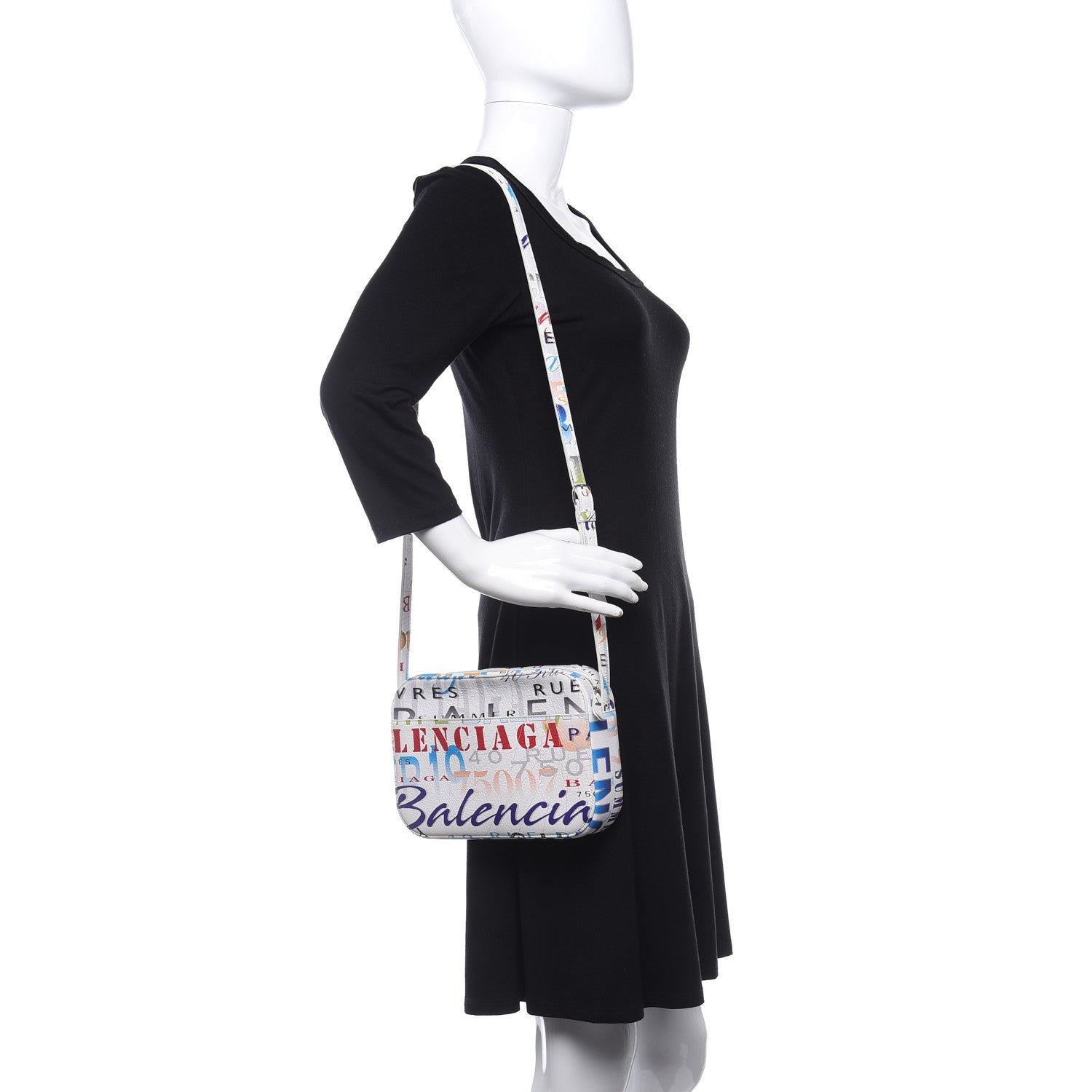 Balenciaga Calfskin Everyday Logo Print S Camera Bag White Multicolor 3 of 9