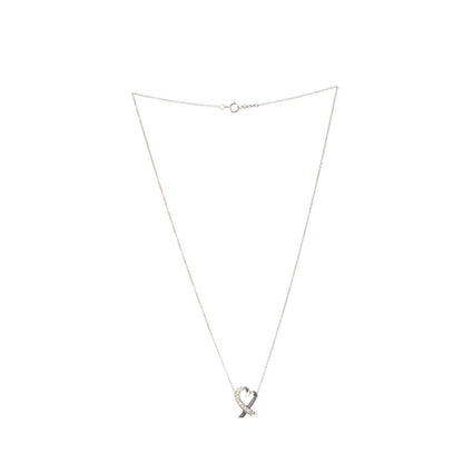 Tiffany 18K White Gold Diamond Small Paloma Picasso Loving Heart Necklace 3 of 6