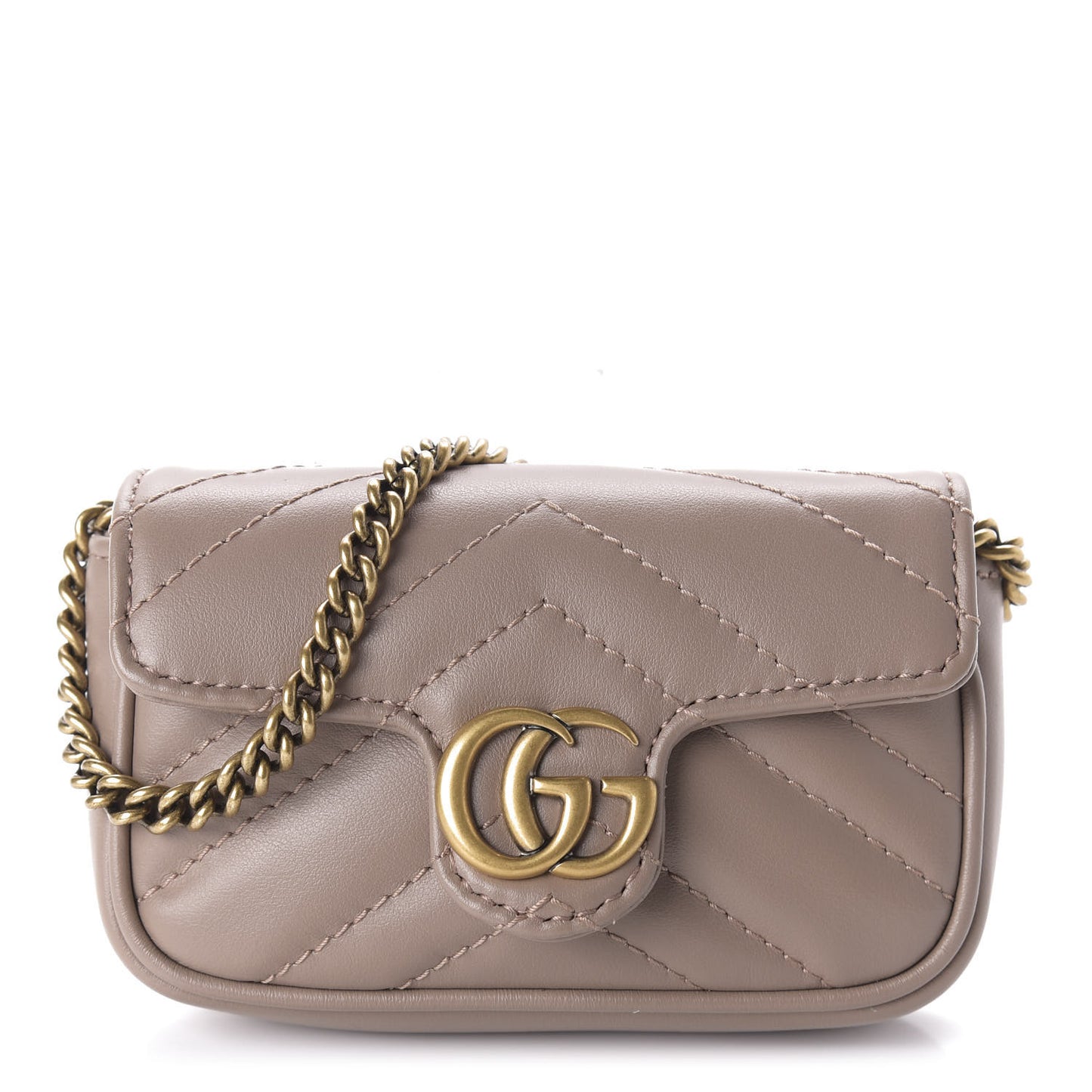 Calfskin Matelasse Heart GG Marmont 2.0 Coin Purse On A Chain Porcelain Rose