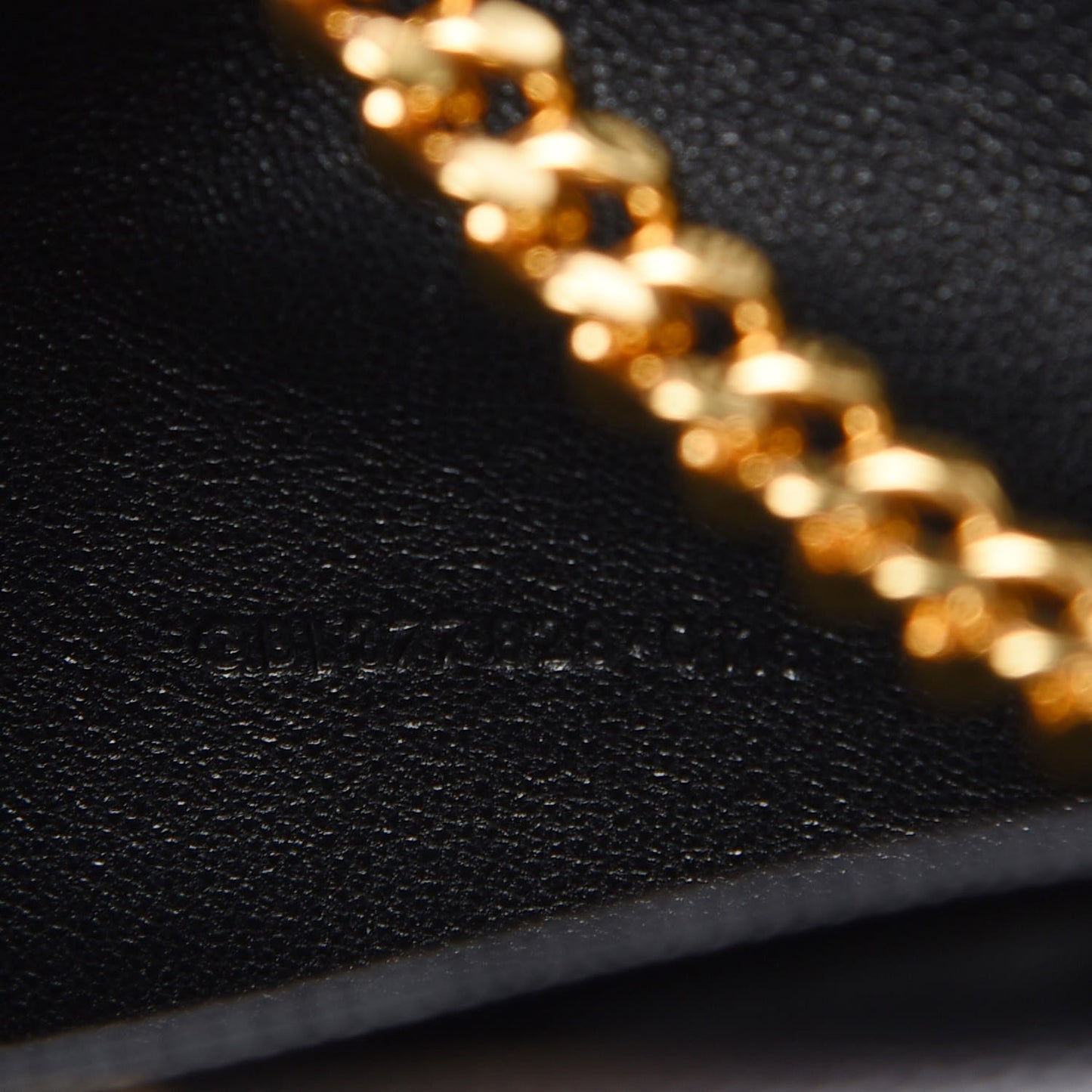 Grain De Poudre Matelasse Chevron Monogram Chain Wallet Black