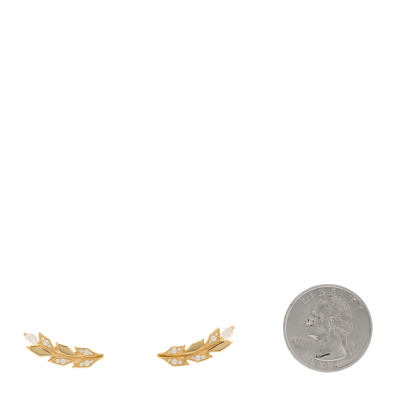 Tiffany 18K Yellow Gold Diamond Victoria Vine Climber Earrings 2 of 5