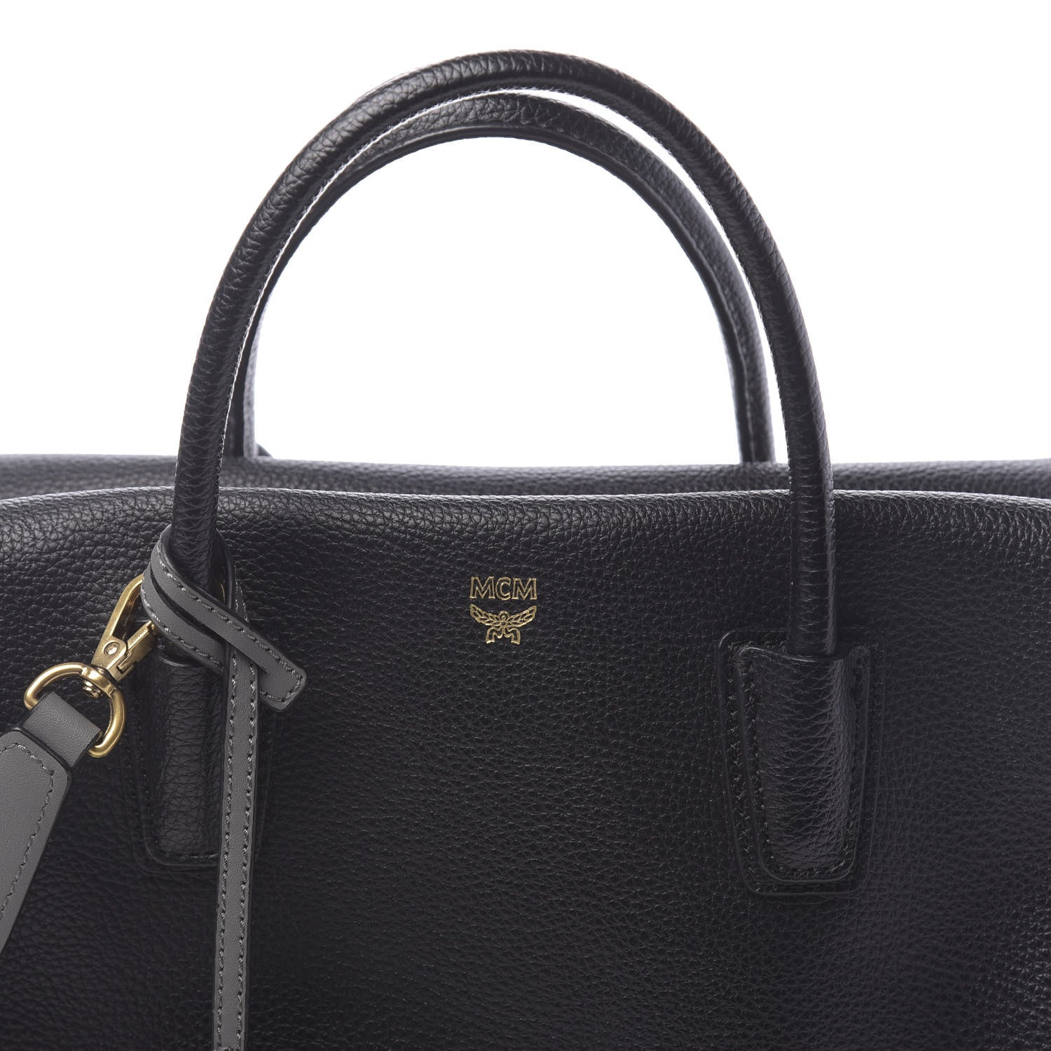 MCM Grained Calfskin Medium Milla Tote Black 8 of 10