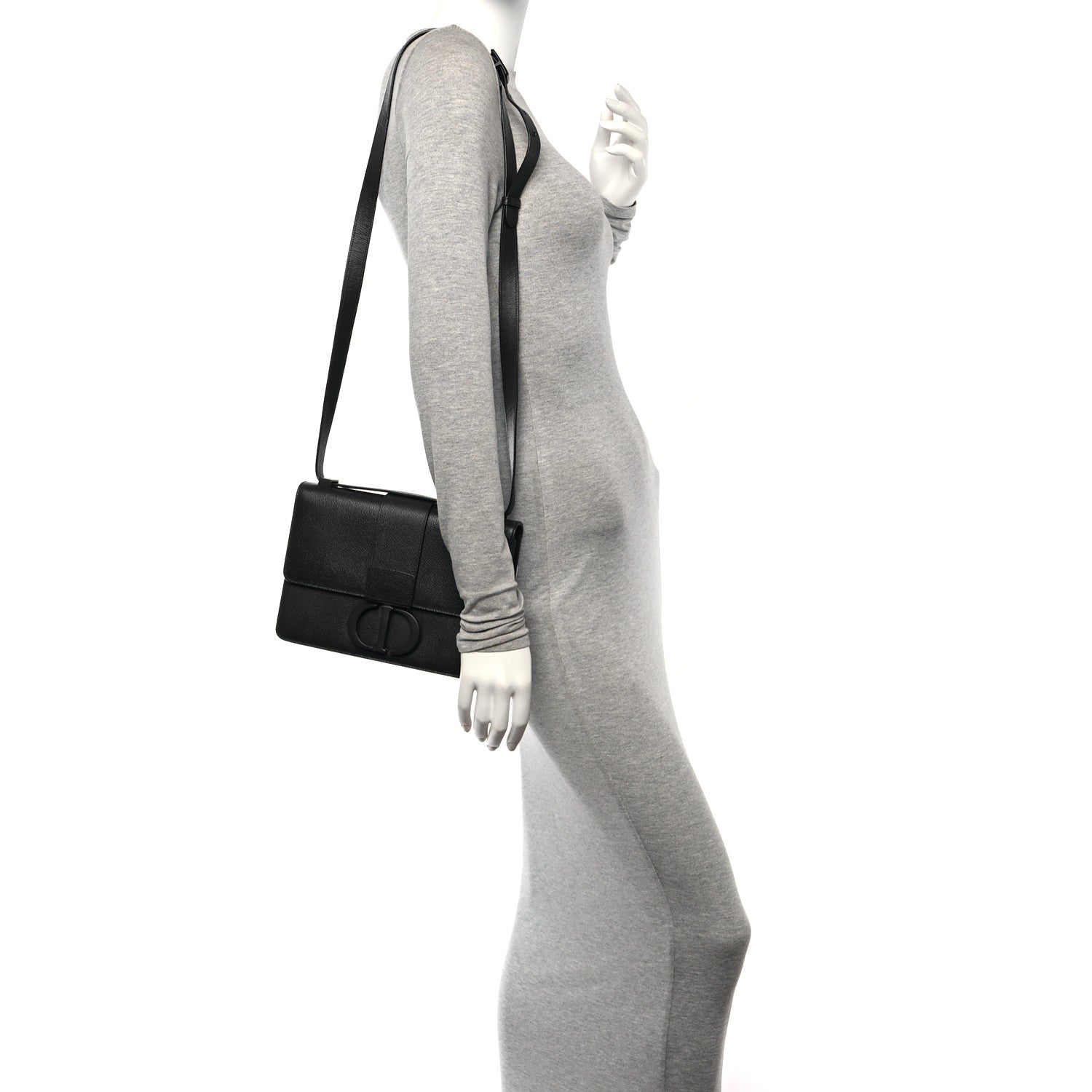 Christian Dior Ultra Matte Grained Calfskin 30 Montaigne Flap Bag Navy 2 of 11