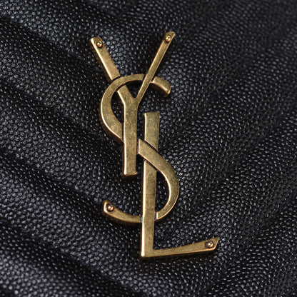 Saint Laurent Grain De Poudre Matelasse Chevron Quilted Round Vinyle Camera Bag Black 7 of 9