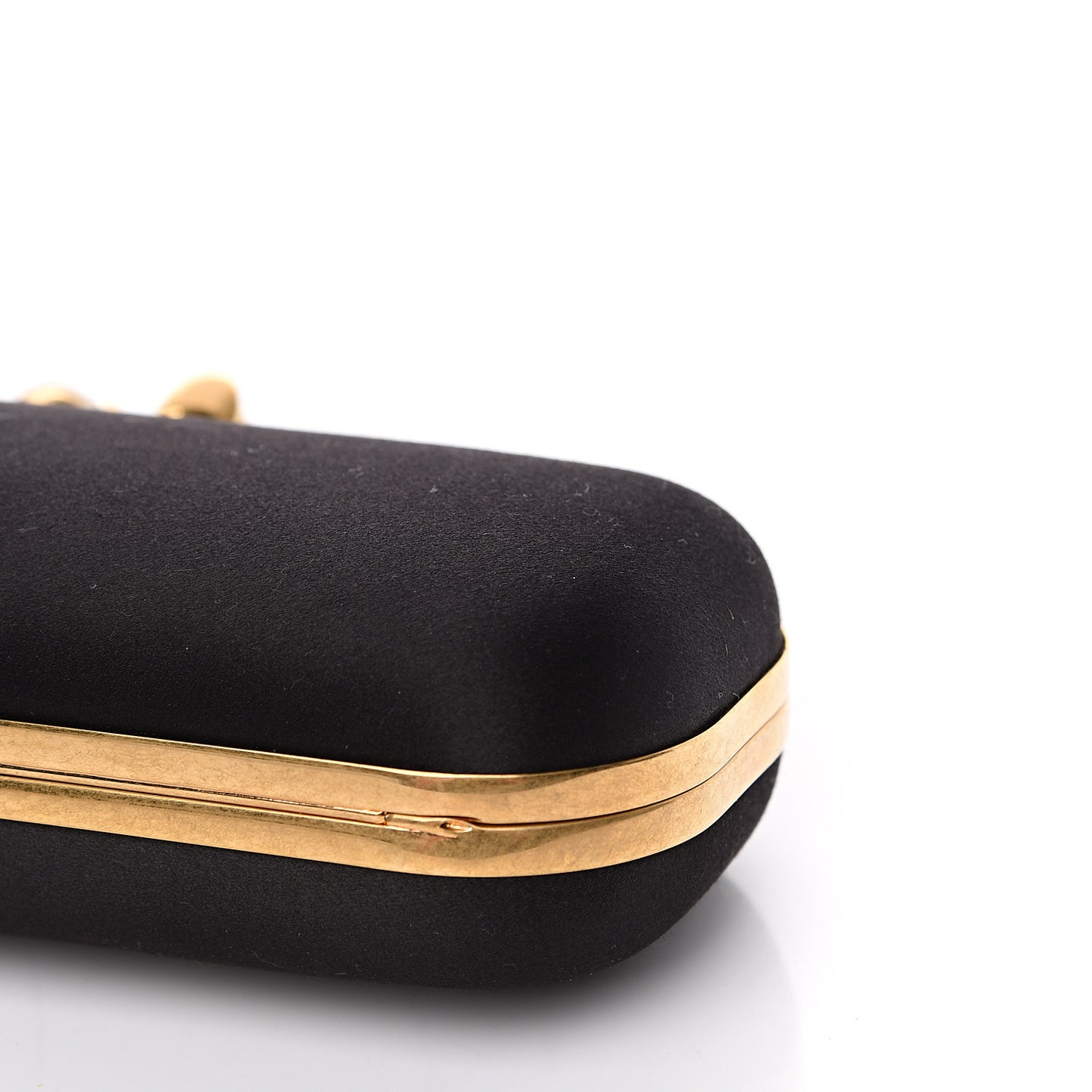 Silk Knucklebox Clutch Black