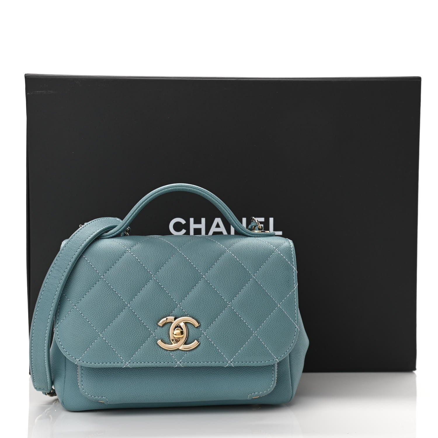 Chanel Caviar Quilted Mini Business Affinity Flap Light Blue 11 of 11