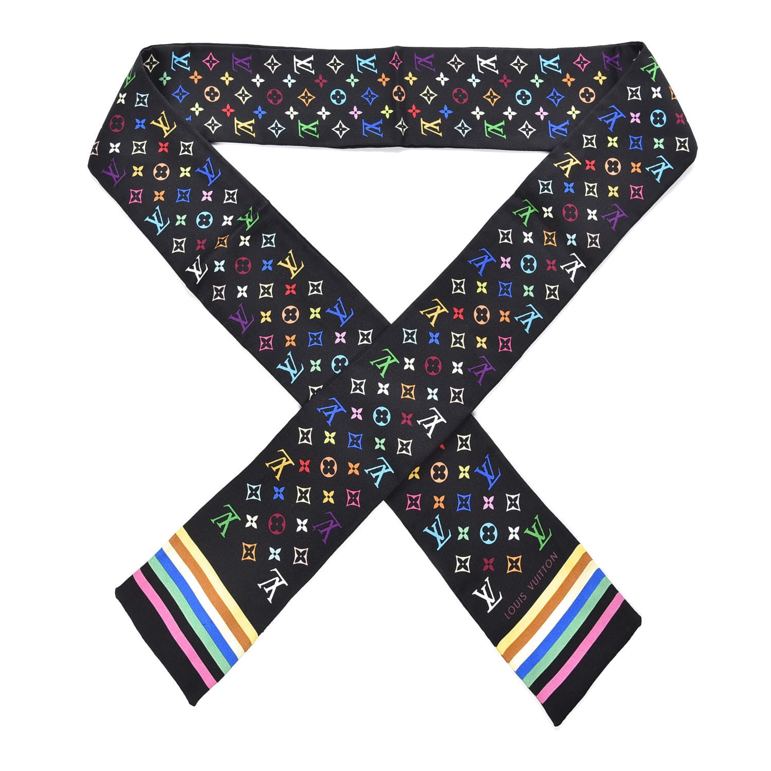 Louis Vuitton Silk Monogram Multicolor Bandeau Black 1 of 4