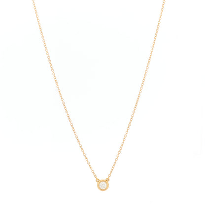 Tiffany 18K Rose Gold Diamond .14ct Elsa Peretti Diamonds by the Yard Pendant Necklace 1 of 5