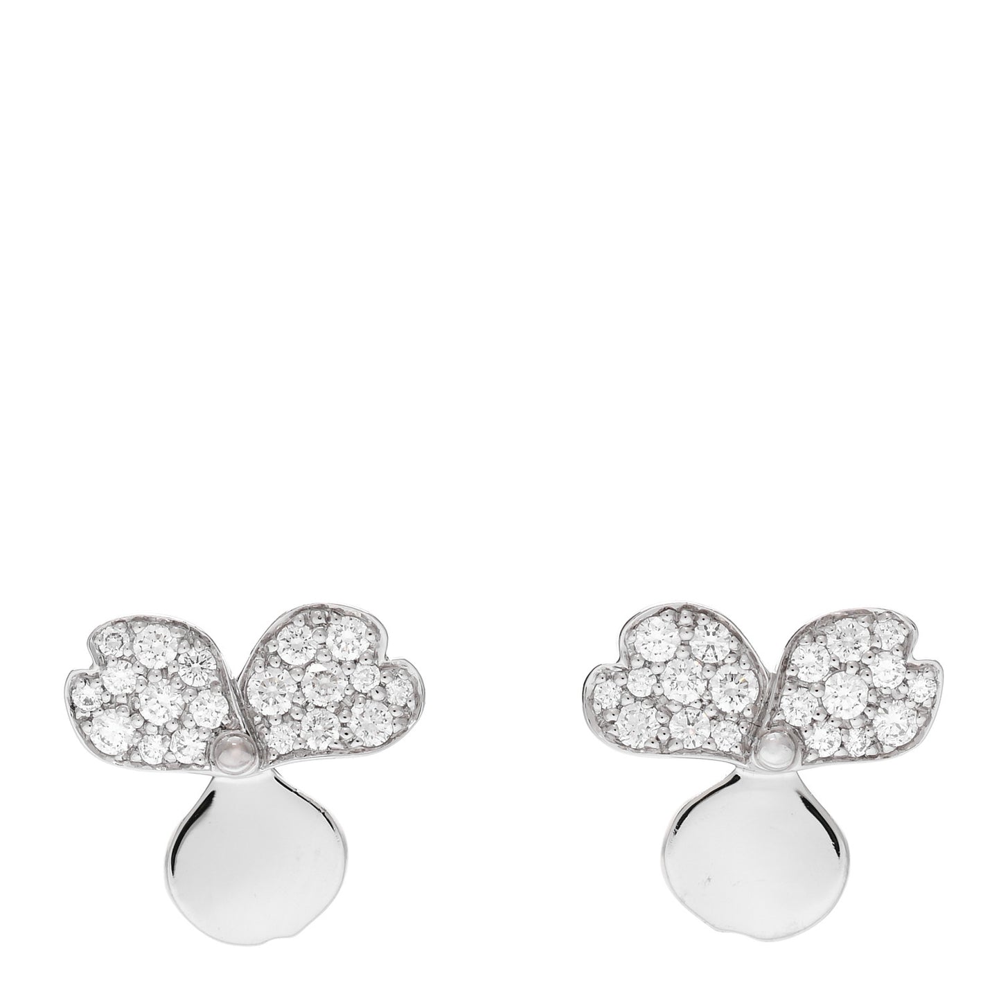 Platinum Diamond Paper Flowers Earrings