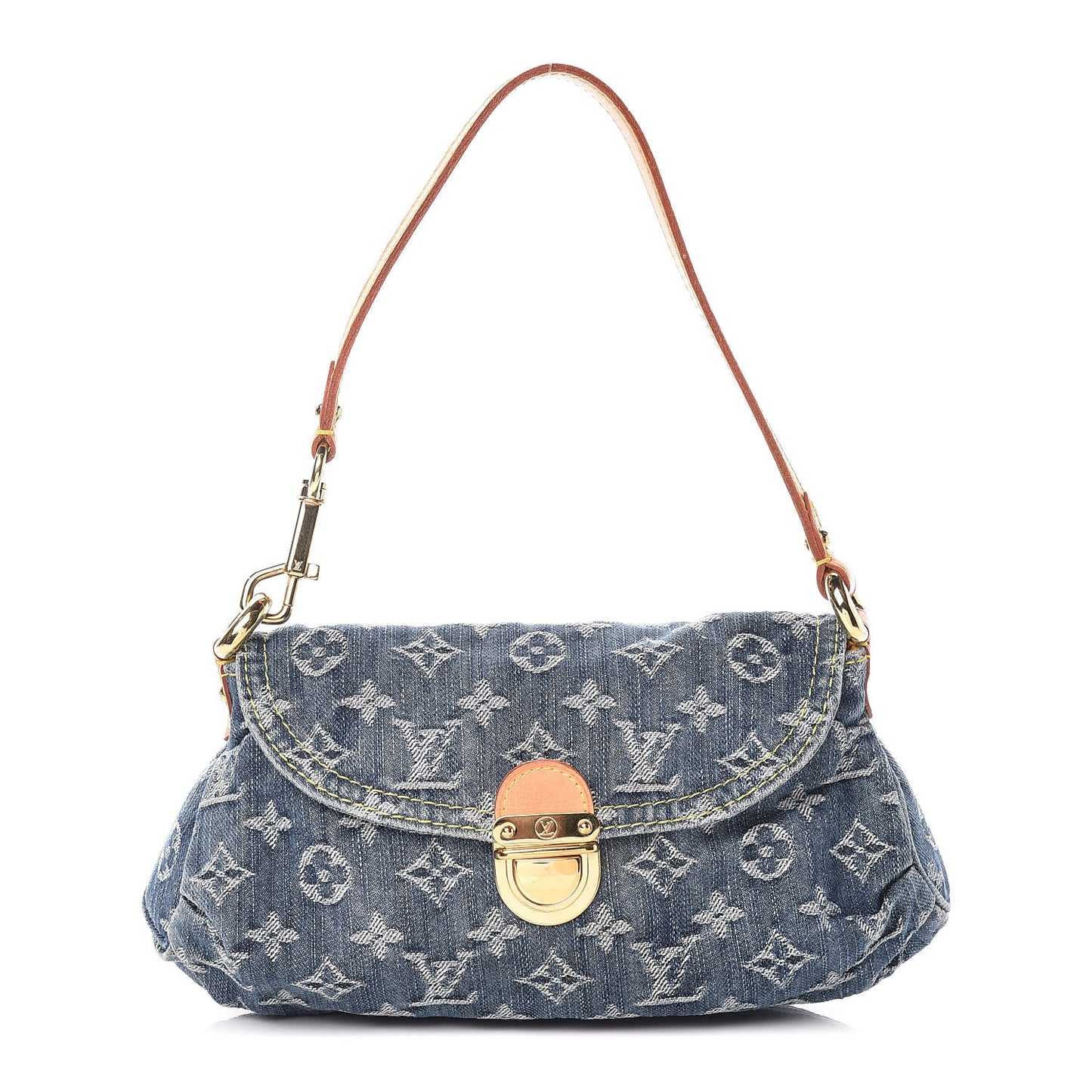 Monogram Denim Mini Pleaty Blue