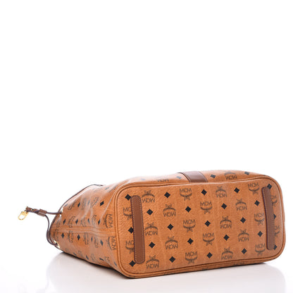 MCM Visetos Medium Liz Reversible Shopper Tote Cognac 7 of 16