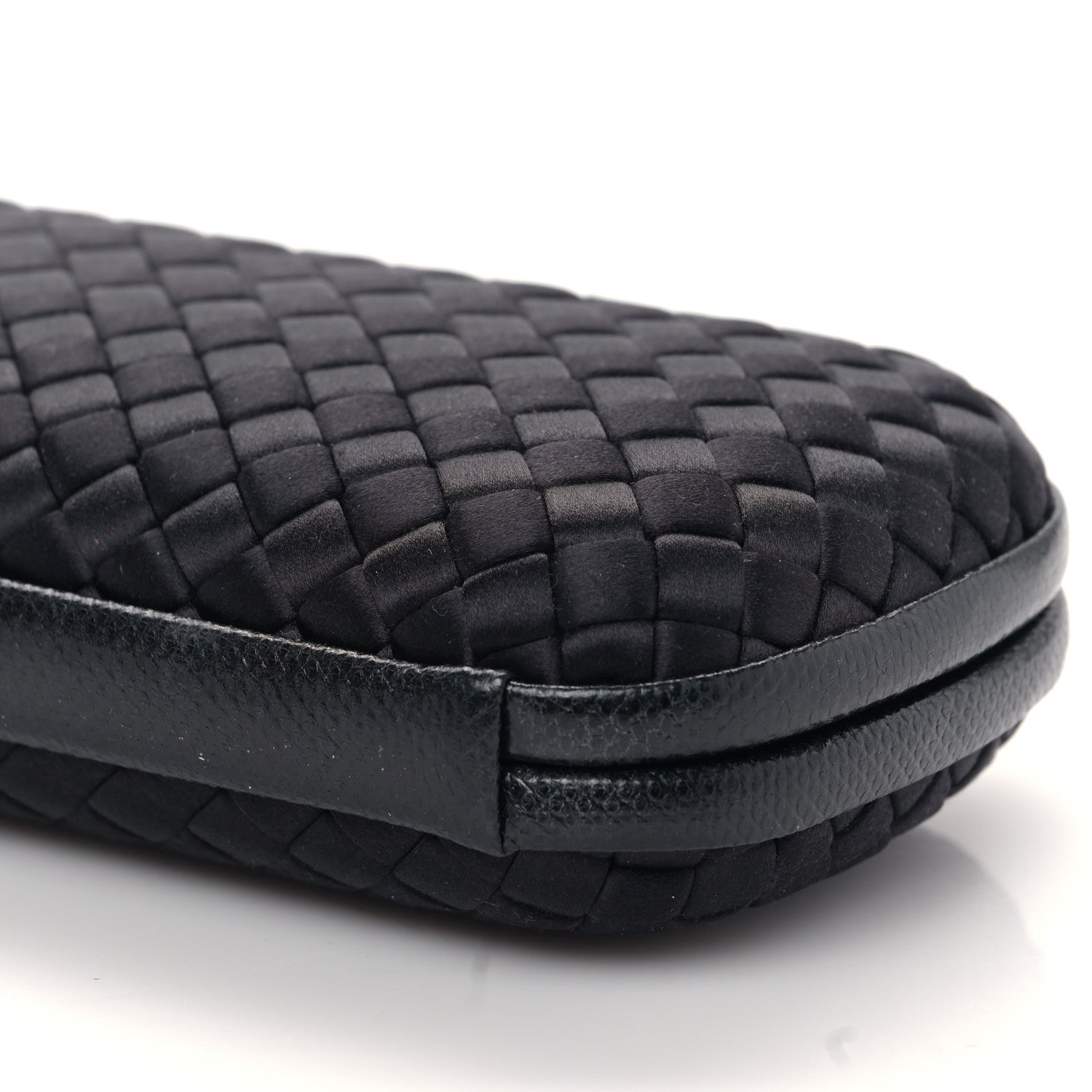 Bottega Veneta Satin Ayers Intreccio Impero Stretch Knot Clutch Black 8 of 8