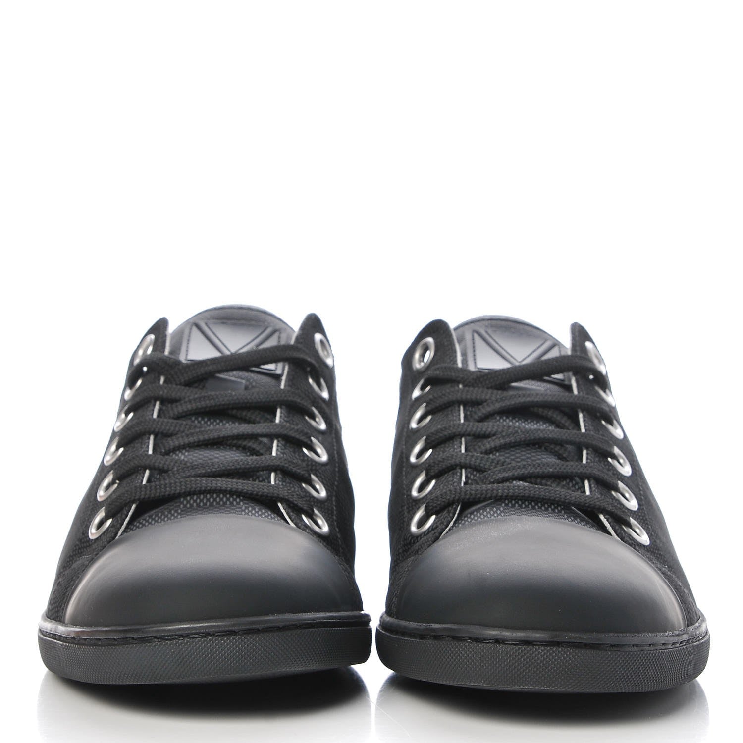 Louis Vuitton Lambskin Damier Graphite Baseball Sneakers 5 Black 2 of 9