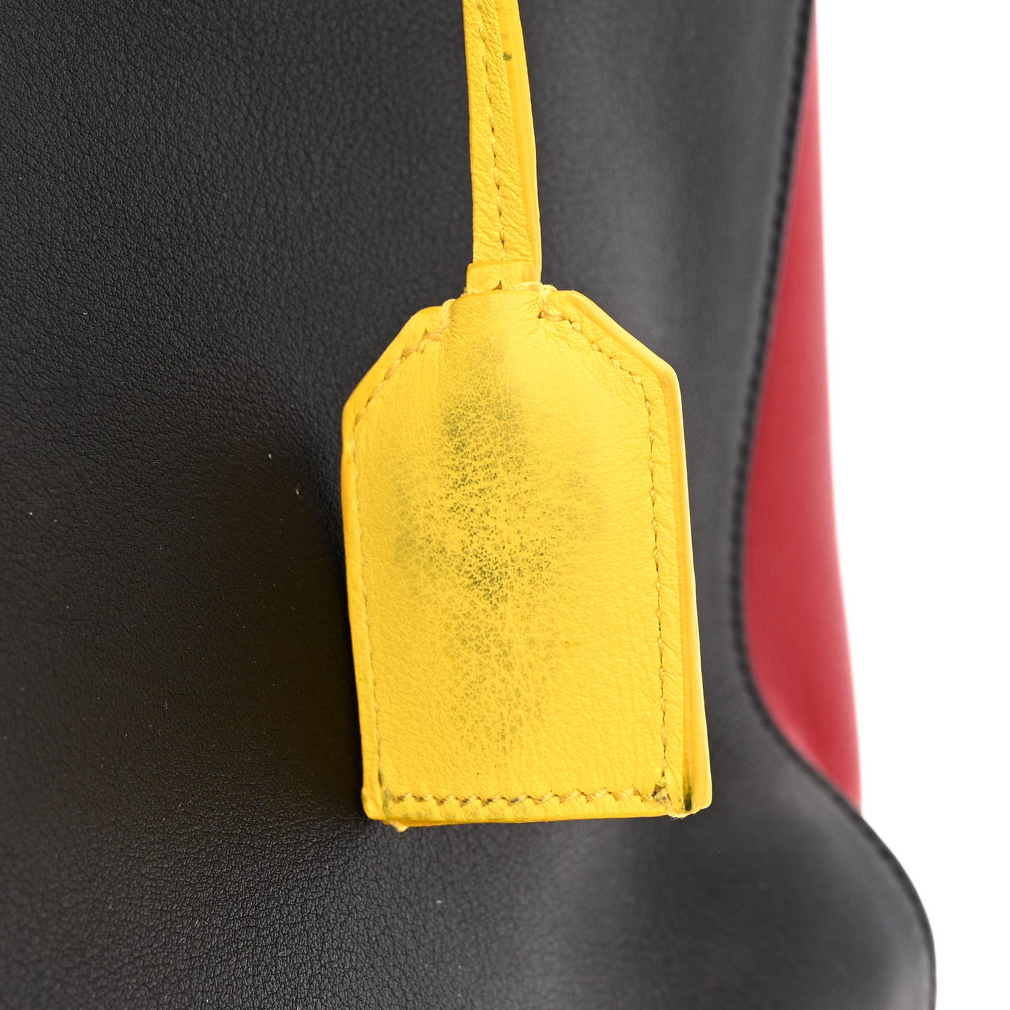 Calfskin Small Cabas Rive Gauche Bag Black Red Yellow White