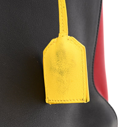 Saint Laurent Calfskin Small Cabas Rive Gauche Bag Black Red Yellow White 11 of 16