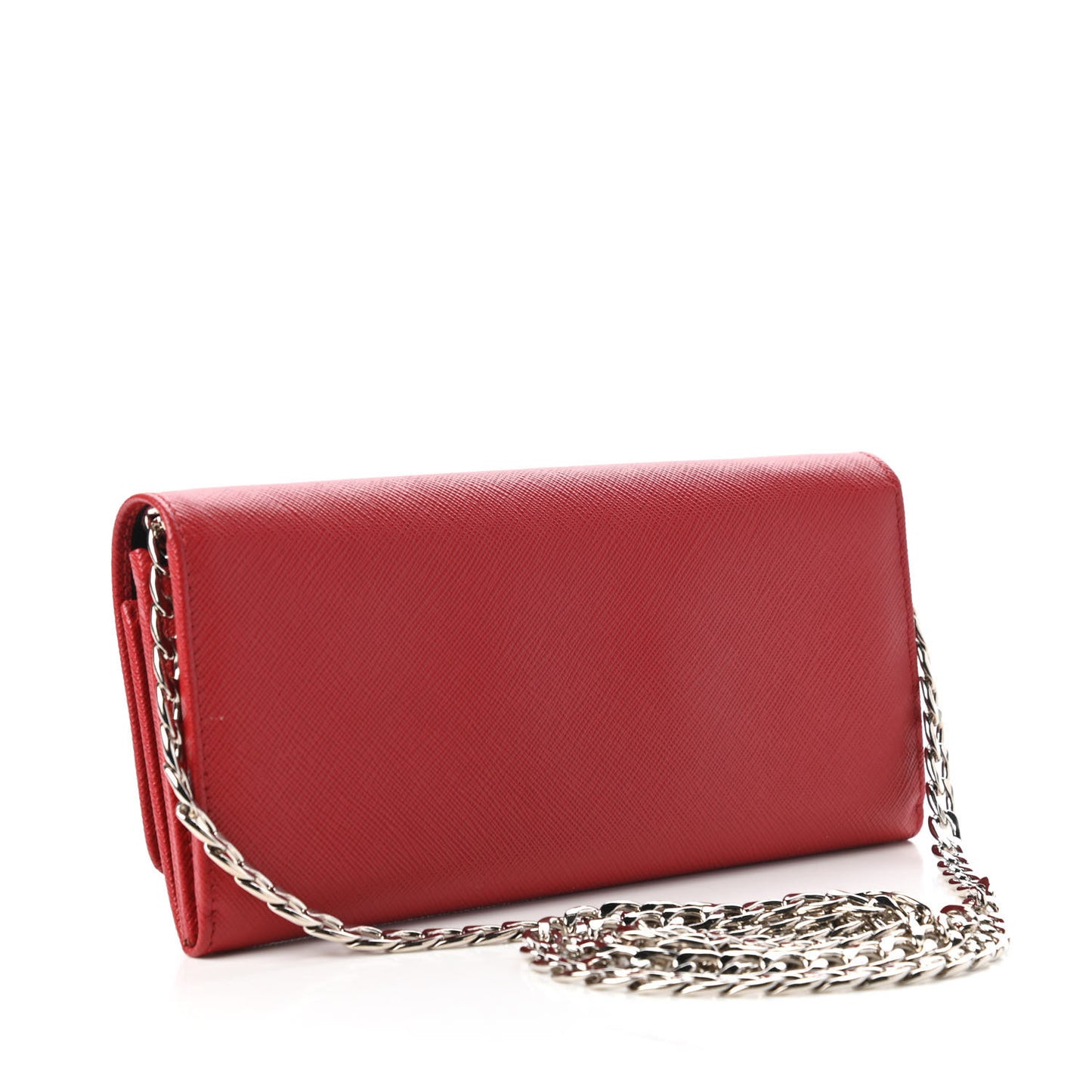 Saffiano Bi-Color Wallet on Chain Fuoco Black