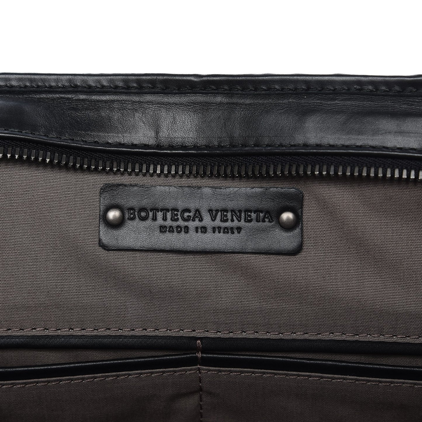 Calfskin Intrecciato Briefcase Nero Black