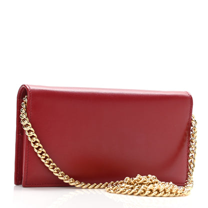 Gucci Boarded Plutone Calfskin Horsebit 1955 Wallet On Chain New Cherry Red 3 of 10