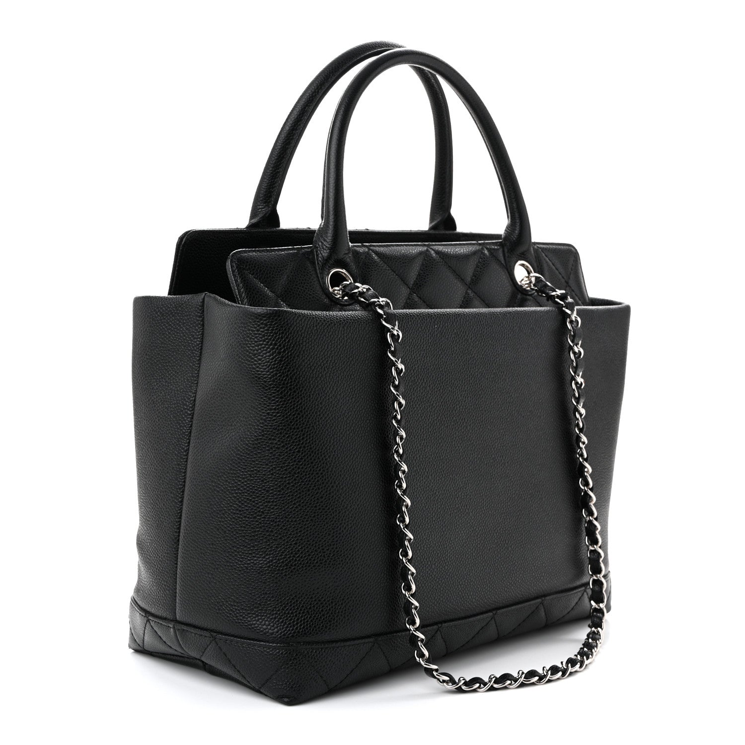 Chanel Soft Caviar CC Medium Top Handle Tote Black 3 of 10