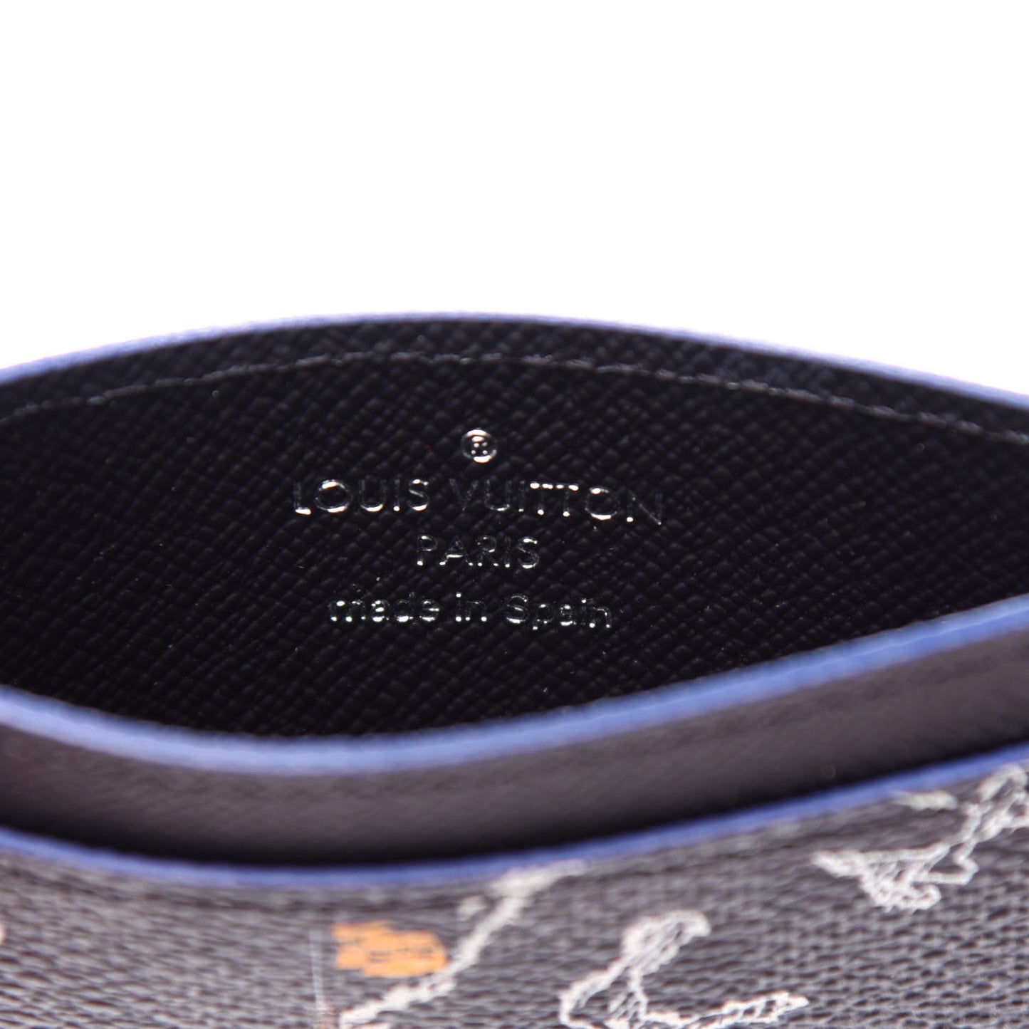 Damier Graphite World Map Porte Cartes Simple