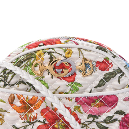 Gucci Canvas Flora Floral Trapuntata Mini Zumi Dome Shoulder Bag White 8 of 10