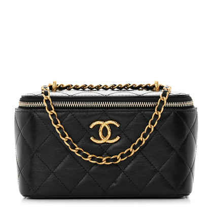 Chanel Lambskin Quilted Small CC Dynasty Vanity Case With Chain Black 1 of 19