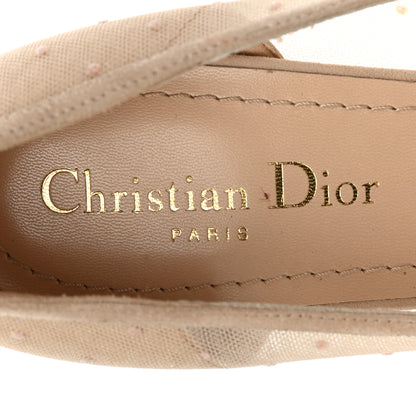 Christian Dior Mesh Plumetis Tulle D-Moi Pumps 39 Beige 7 of 8